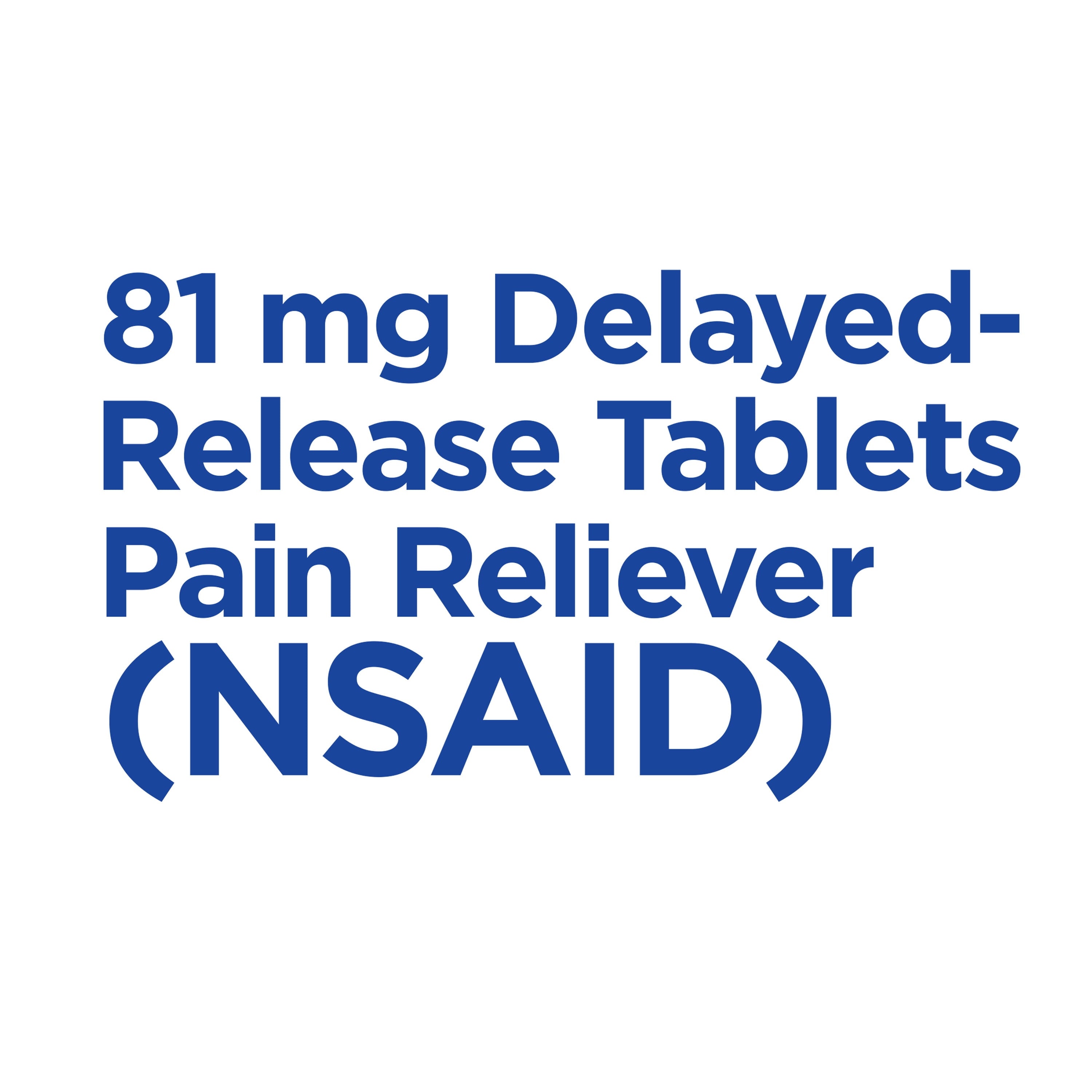 Equate Low Dose Aspirin Pain Relief Safety Coated Tablets, 81 mg, 500 Count, Compare to Bayer® Low Dose Aspirin Active Ingredient
