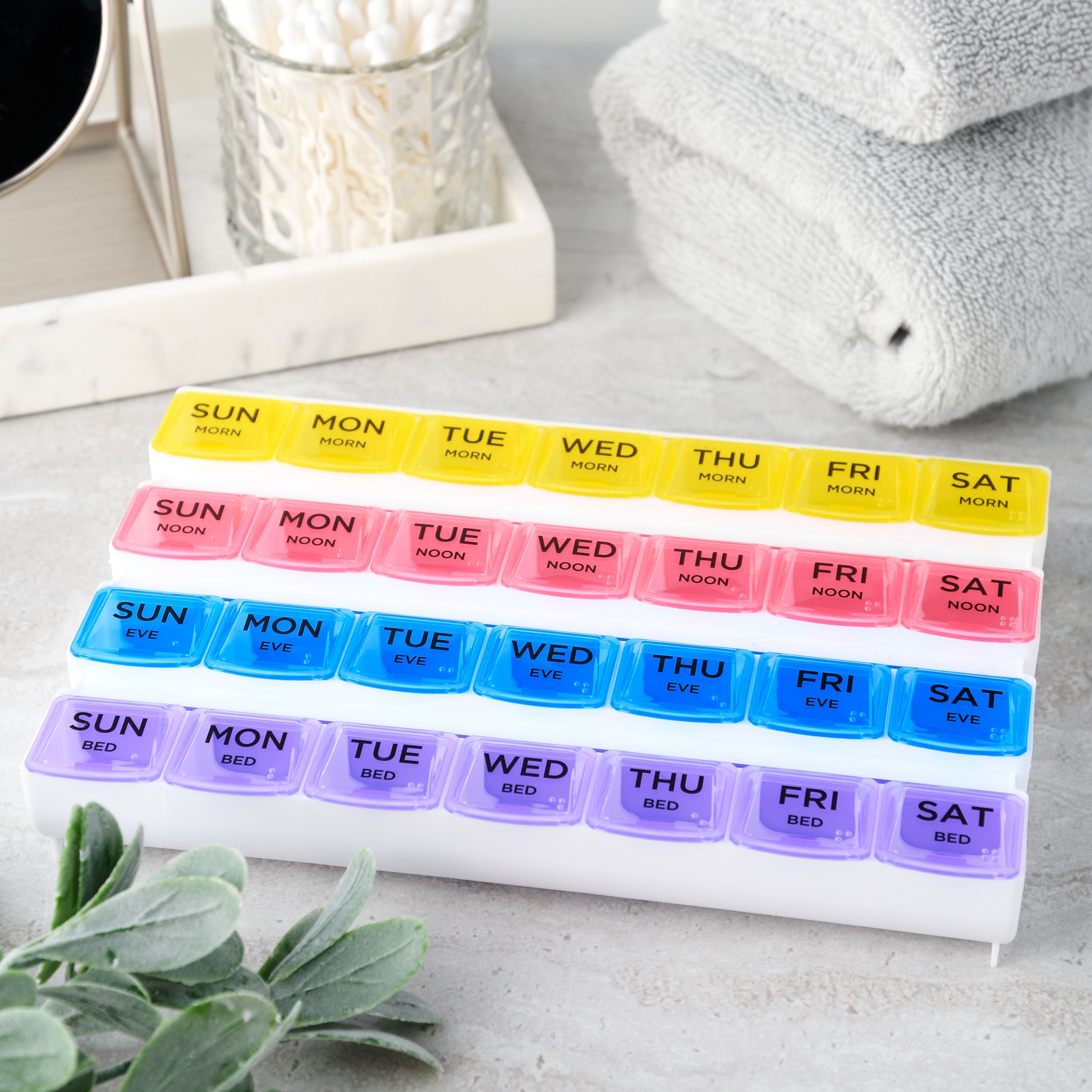 Equate 4-a-Day Pill Planner, 1 Week, 8.5"