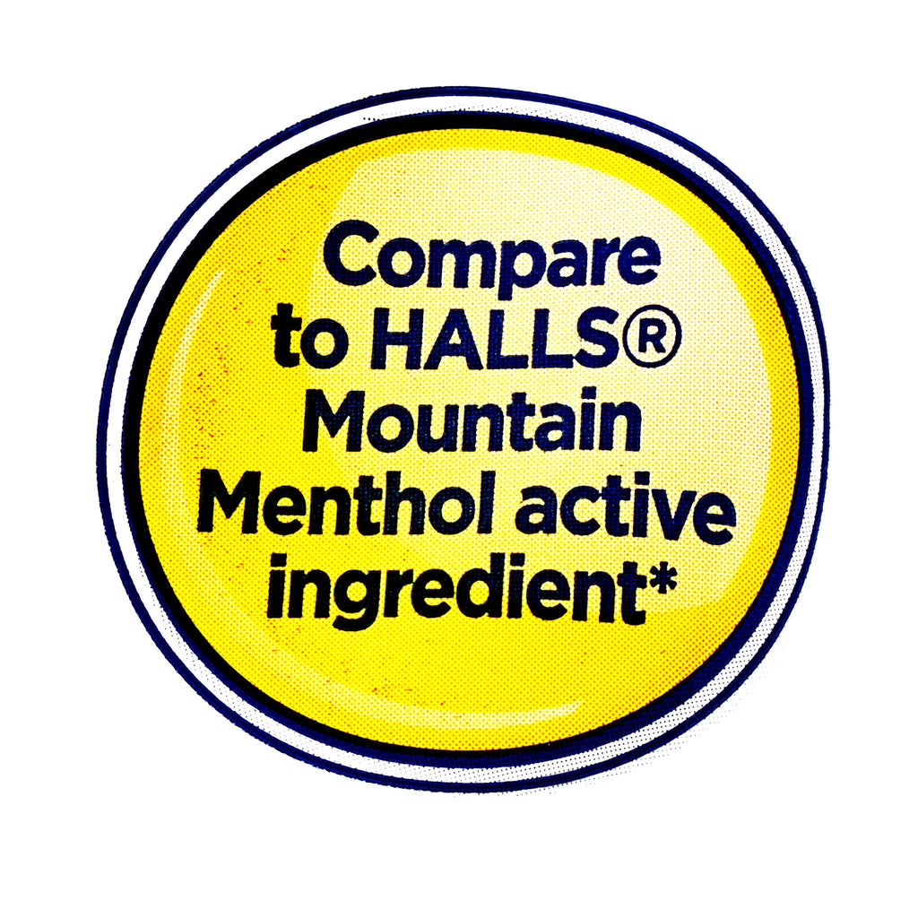 Equate Sugar Free Sore Throat and Cough Relief Menthol Cough Drops, Menthol Flavor, 70 Count, Compare to HALLS® Mountian Menthol Active Ingredient