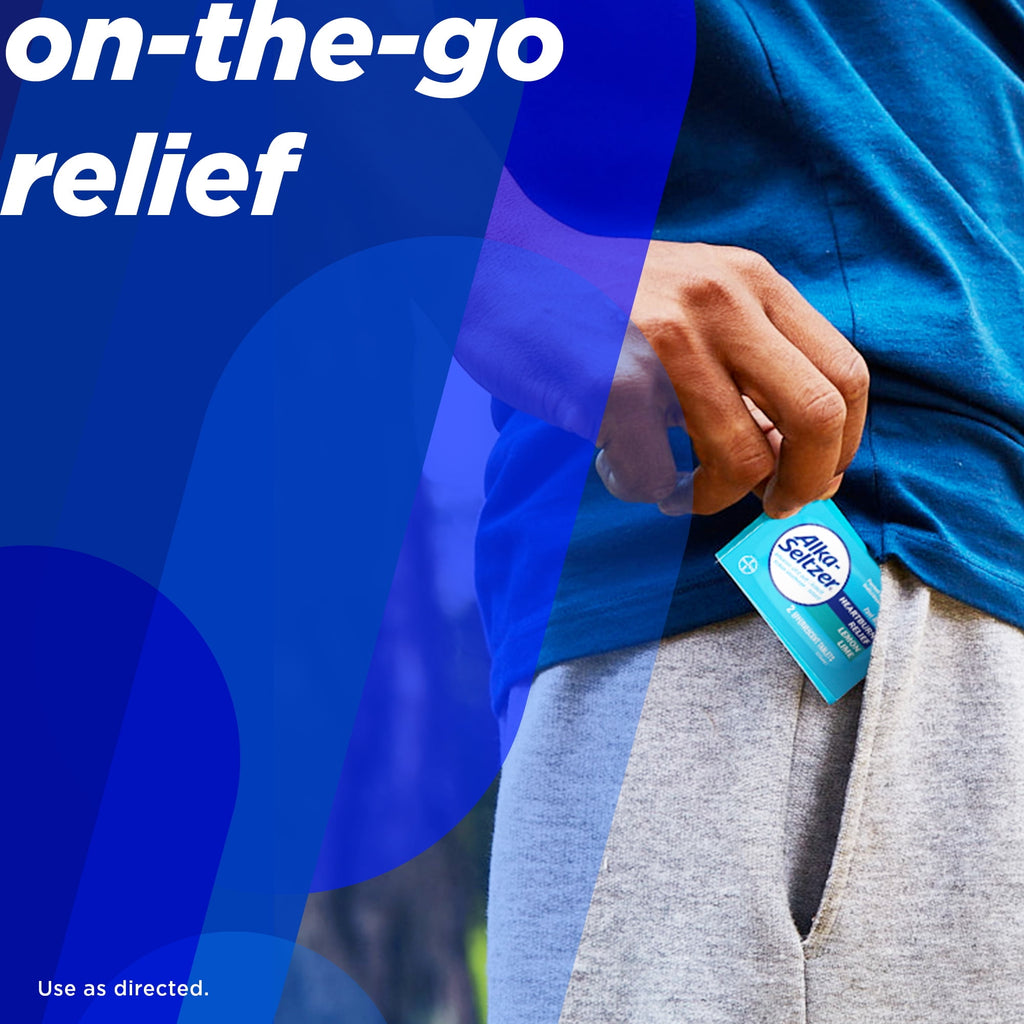 Alka-Seltzer Lemon Lime Heartburn Relief tablets, Fast Acid Indigestion Relief, 36 Ct