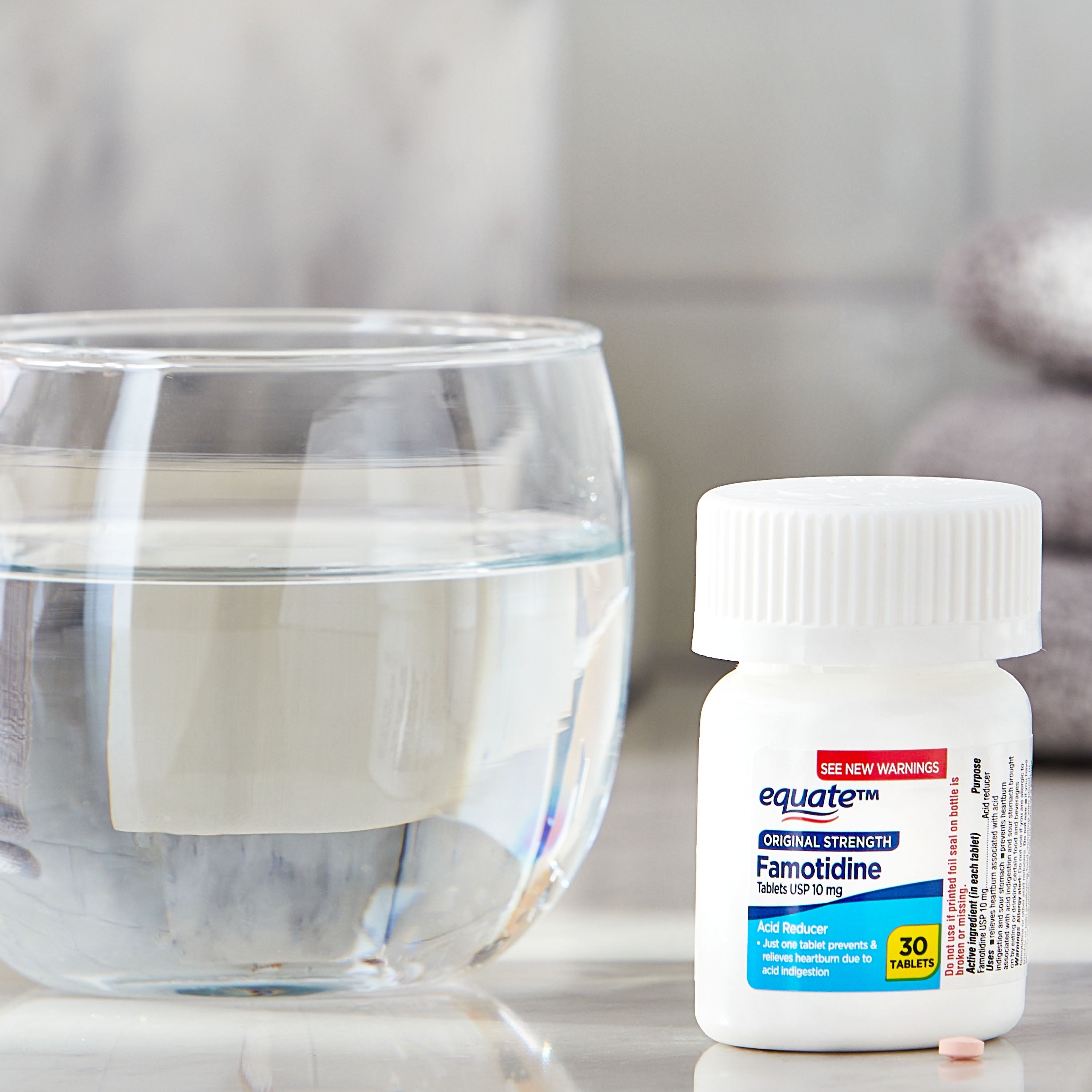 Equate Original Strength Famotidine 10mg Tablets, 30 Count, Compare to Original Strength Pepcid® AC Active Ingredient