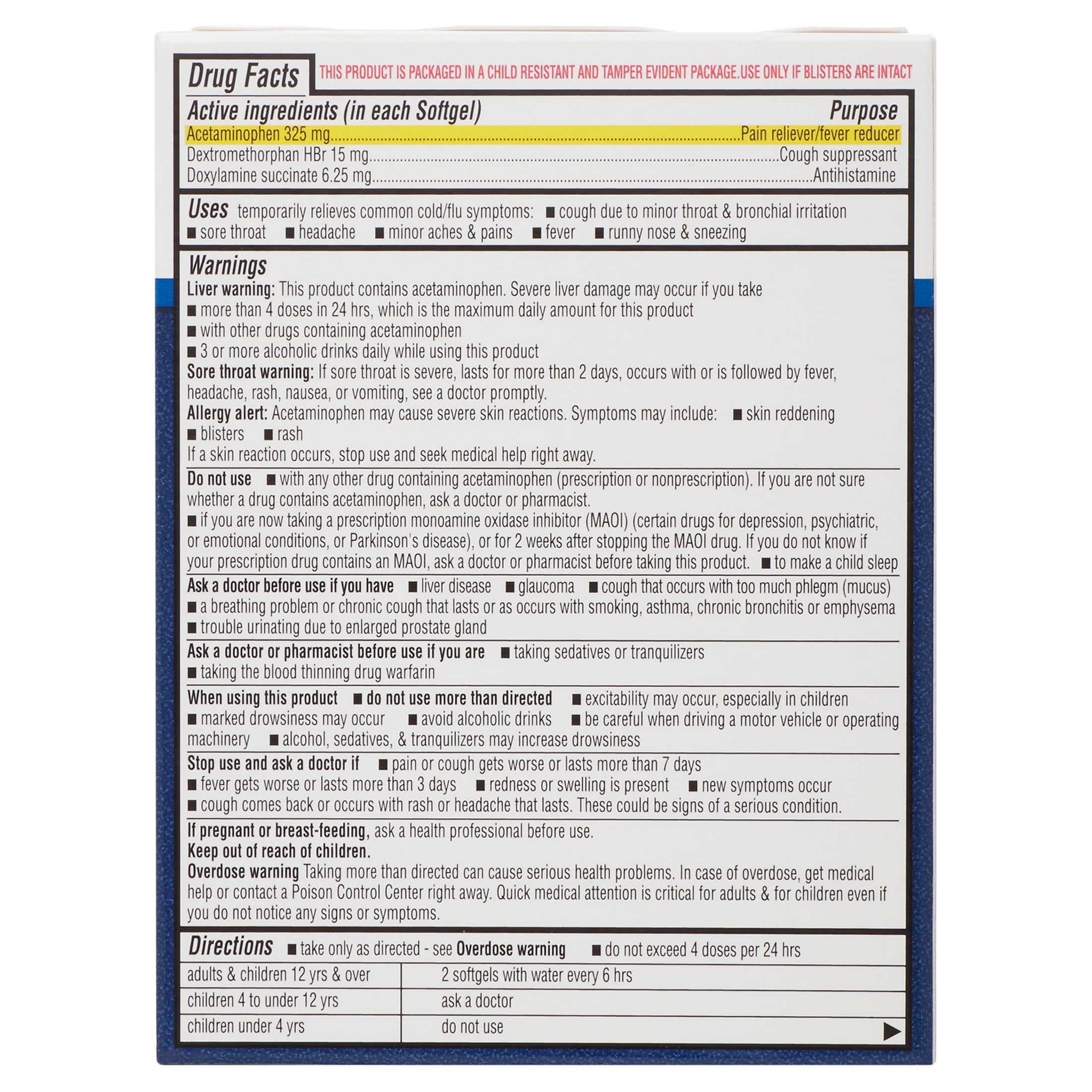 Equate Nighttime Multi-Symptom Cold and Flu Softgels, 24 Count, Compare to Vicks® Nyquil® Cold & Flu Active Ingredients