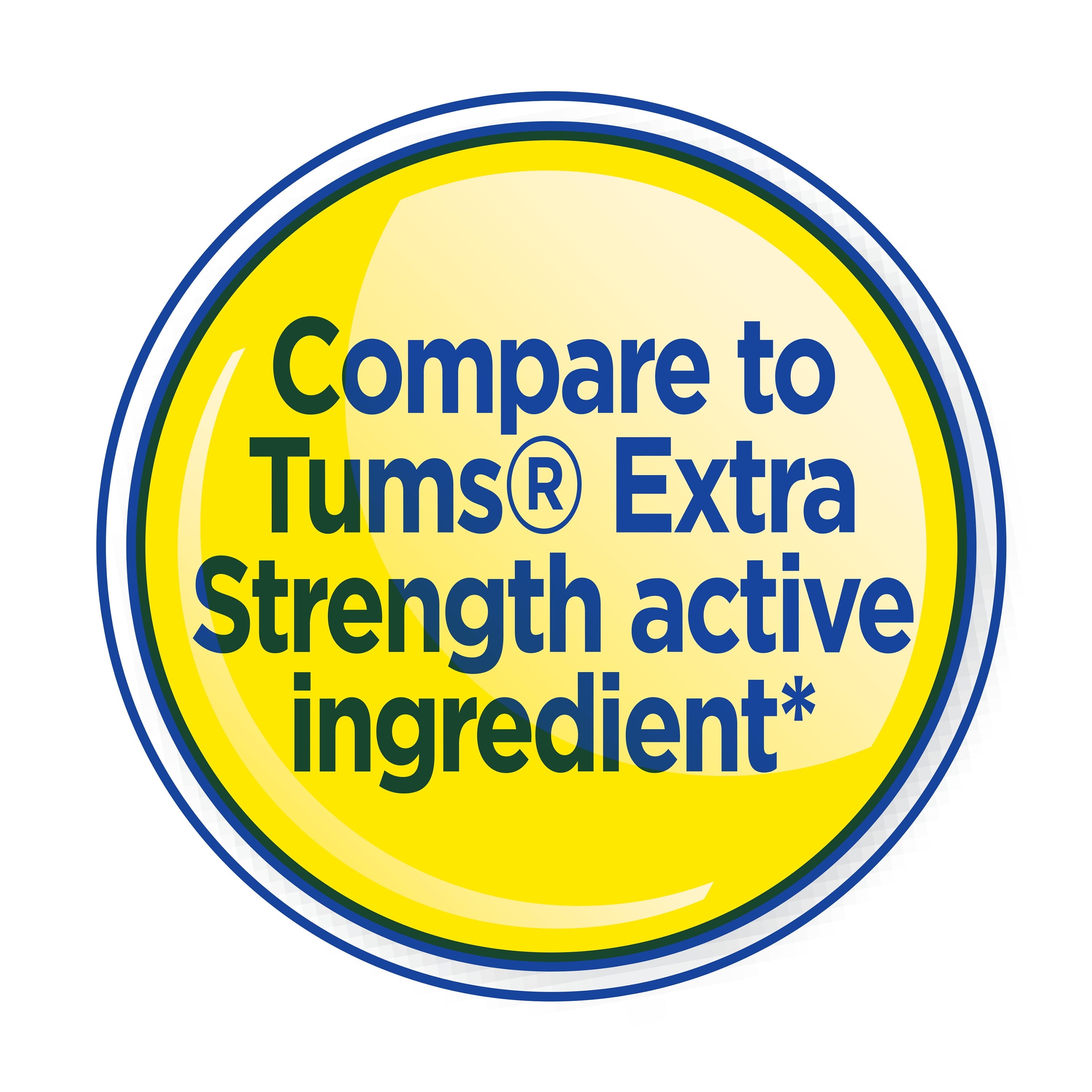 Equate Extra Strength Antacid Wintergreen Chewable Tablets, 750 mg, 96 Count, Compare to Tums® Extra Strength Active Ingredients