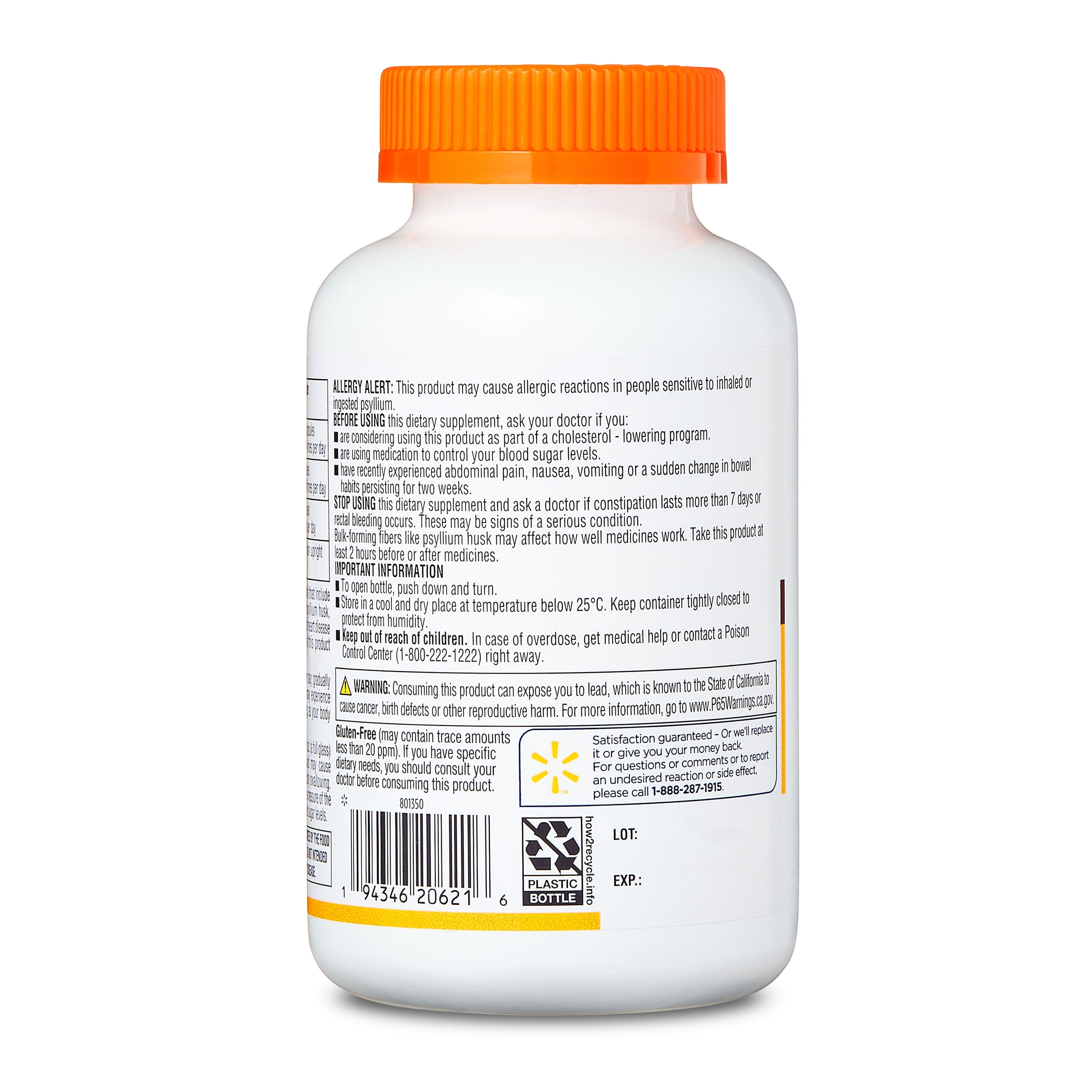 Equate Psyllium Husk Capsules 300 Count, Compare to Metamucil® Capsules 3 in 1 MultiHealth Fiber