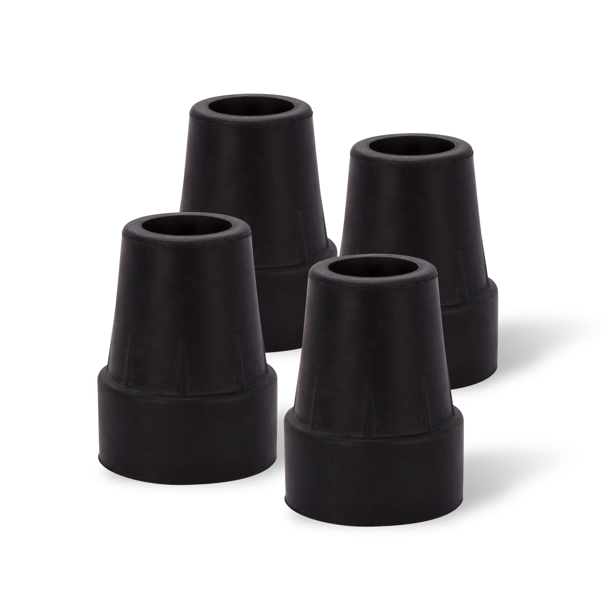 Equate Rubber Quad Cane Tips, Black, 4 Count