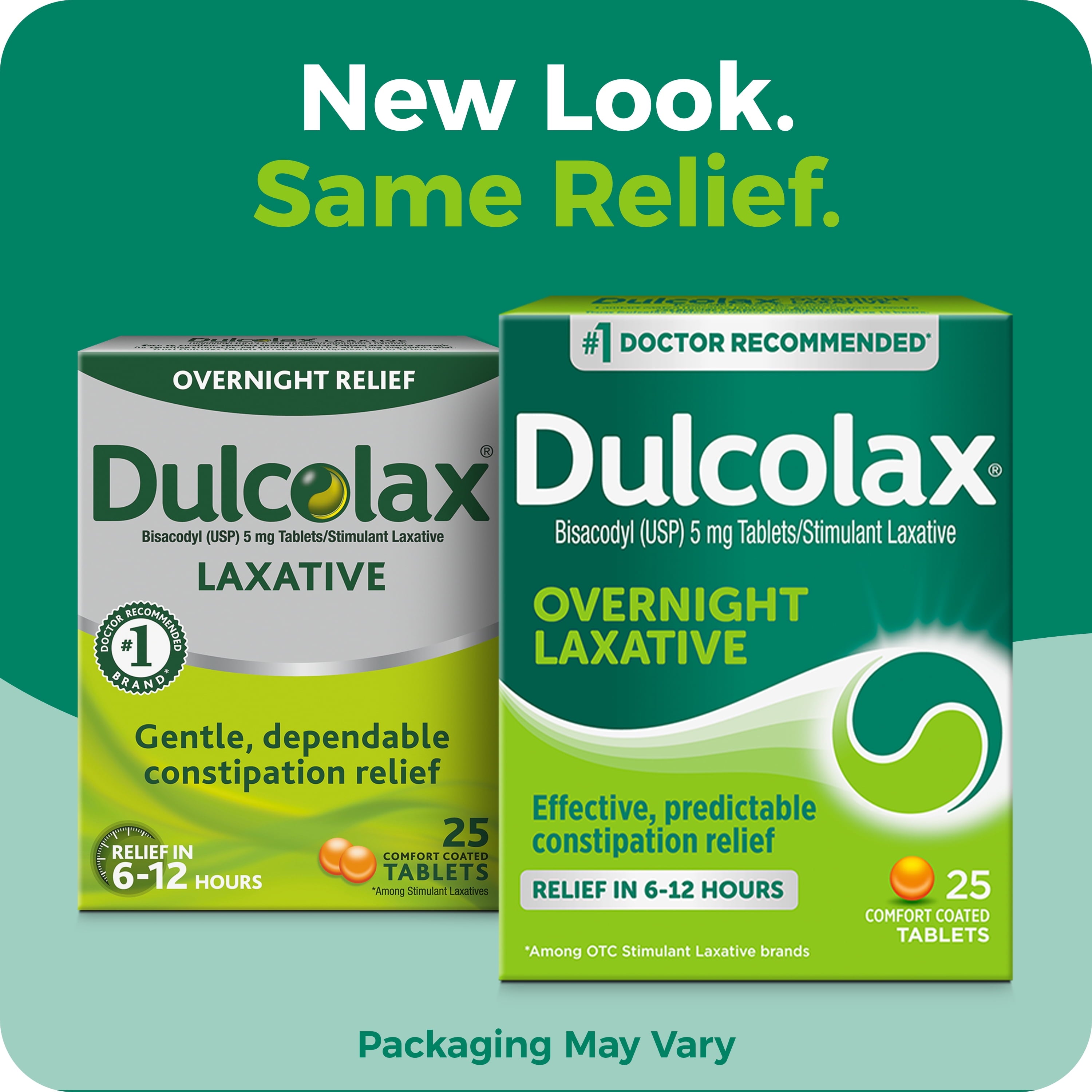 Dulcolax Bisacodyl Stimulant Laxative Pills for Overnight Constipation Relief, 5 mg, 25 Tablets