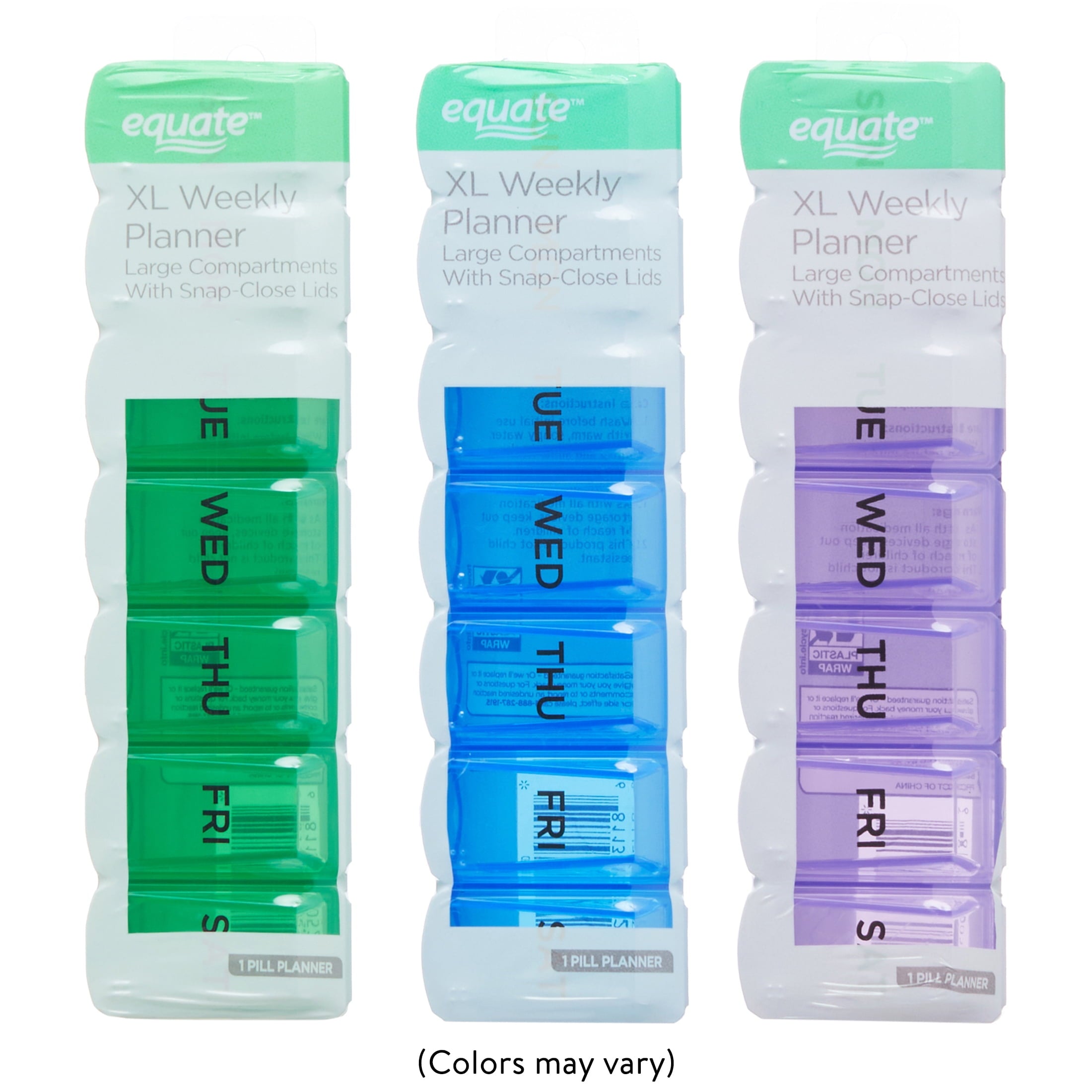 Equate XL AM/PM Weekly Pill Planner, 7.5"