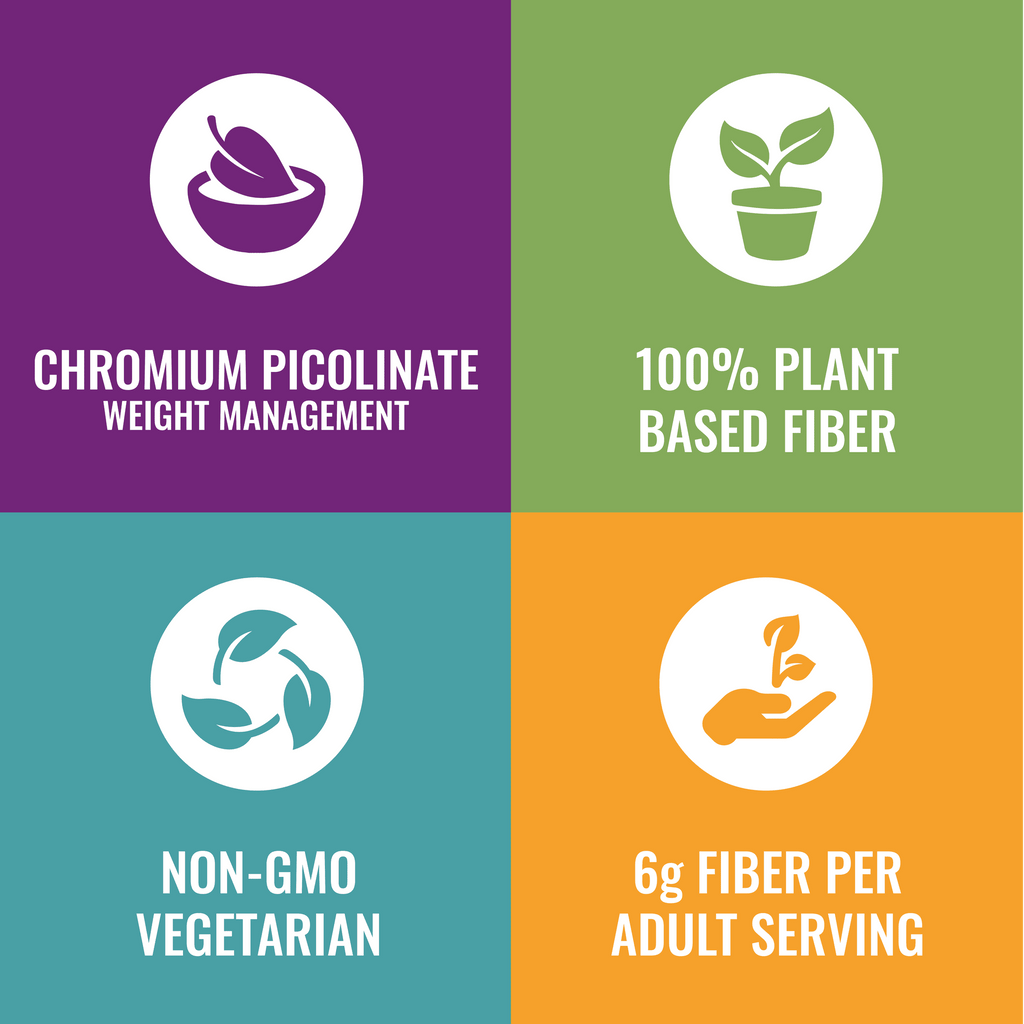 Fiber Advance Weight Management Gummies with Chromium Fiber Supplement, Natural Fruit, 90 Count