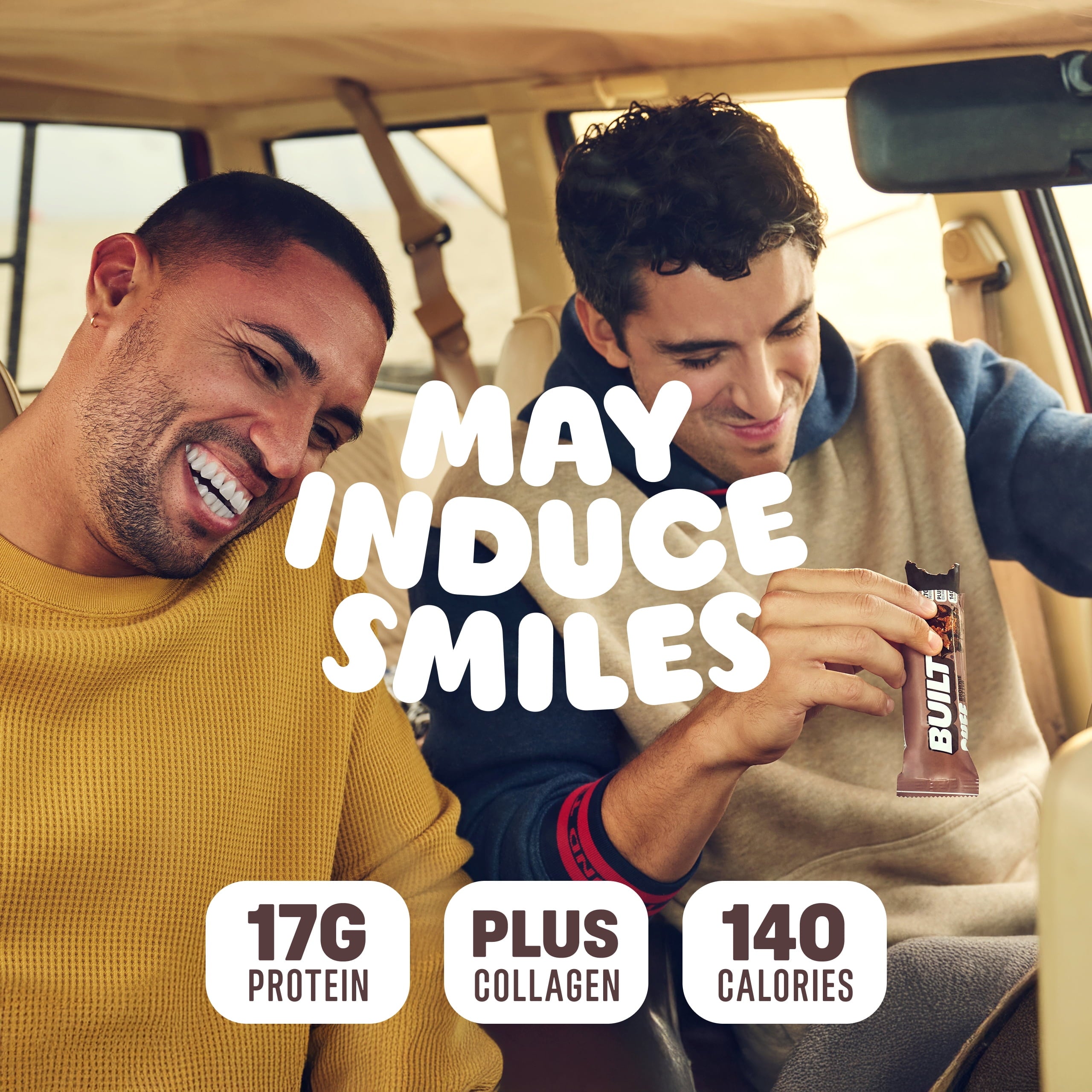 BUILT Puff Protein Bar, Brownie Batter, 17g Protein, Collagen, 140 Calories, 4 Count Box, 1.41 oz Bars