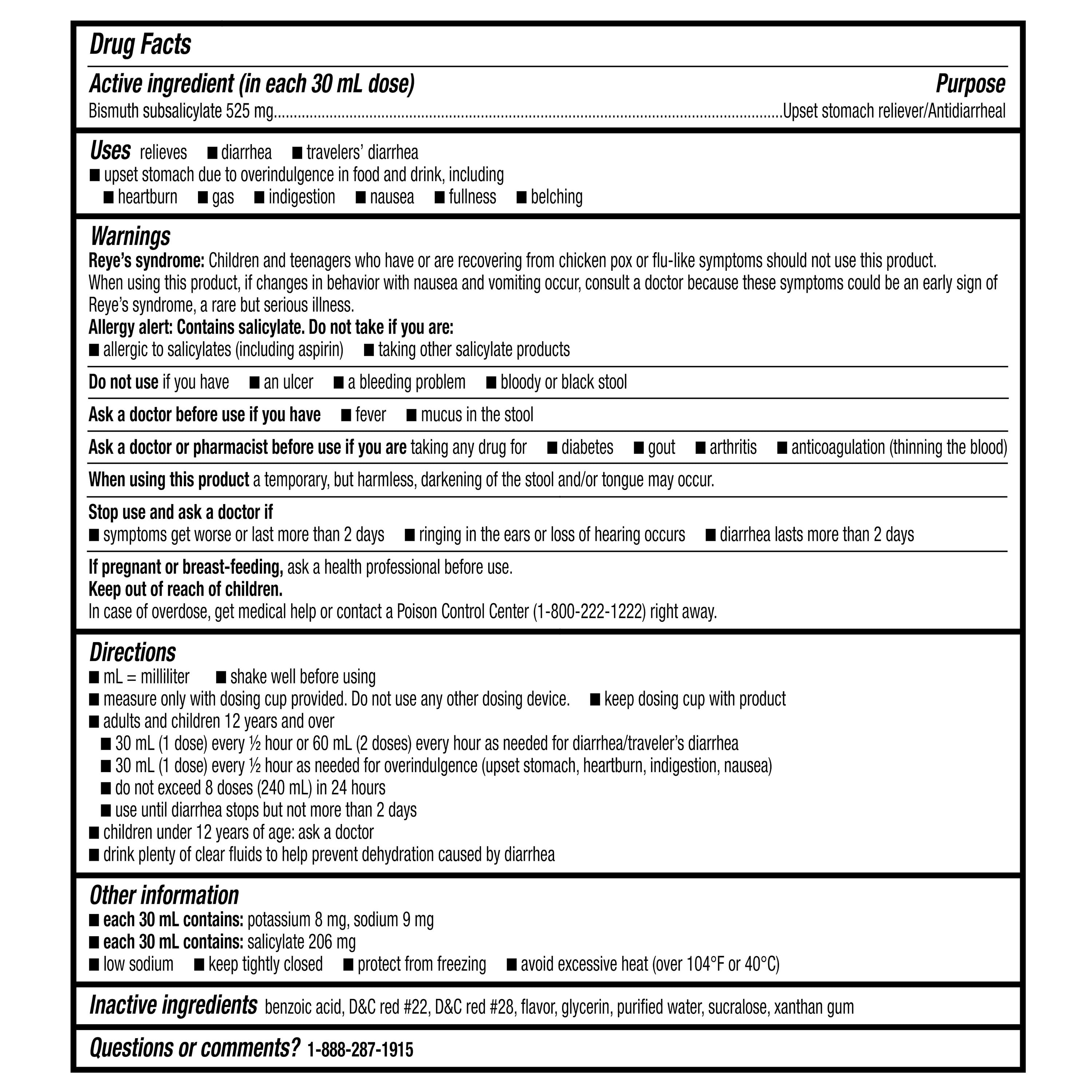 Equate Upset Stomach Relief Bismuth Liquid, Regular Strength, 16 fl oz, 2 Pack, Compare to Pepto-Bismol® Active Ingredient