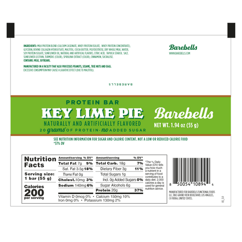Barebells Protein Bars Key Lime Pie 55g 4pk