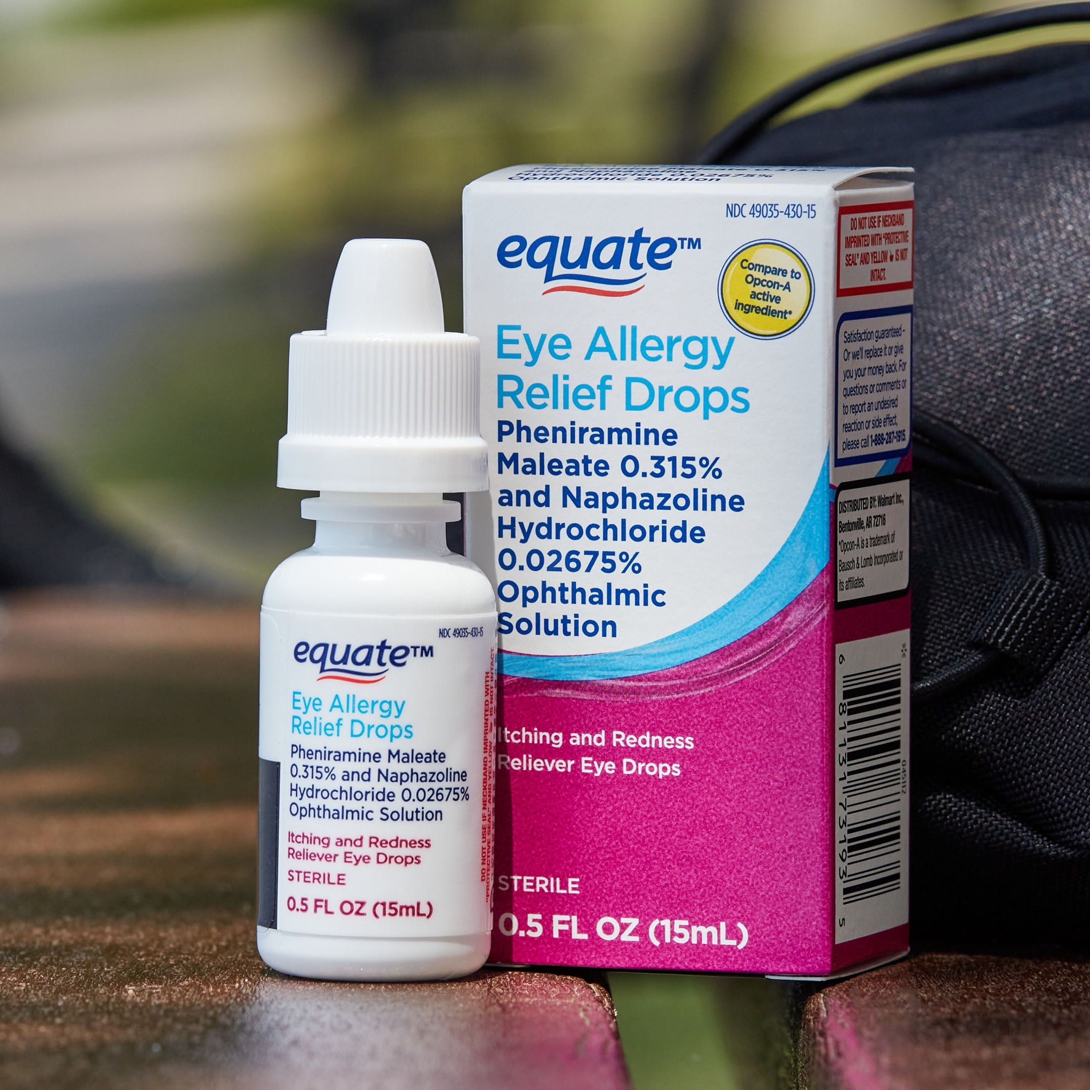 Equate Eye Allergy Relief Antihistamine and Redness Reliever Eye Drops, 0.5 oz, Compare to Opcon-A Active Ingredient