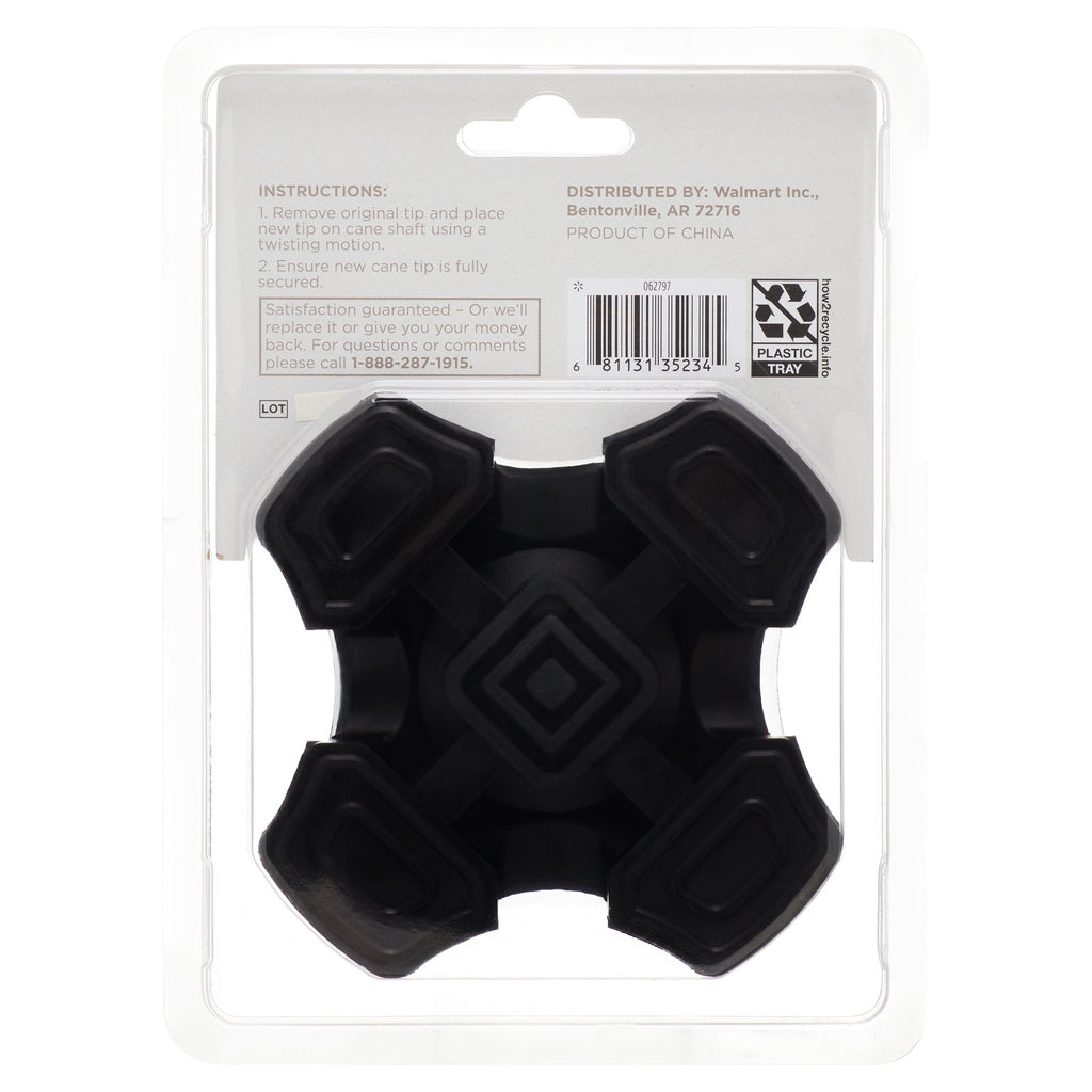 Equate Self-Standing Rubber Cane Tip, Fits 7/8" to 3/4" Cane Shafts