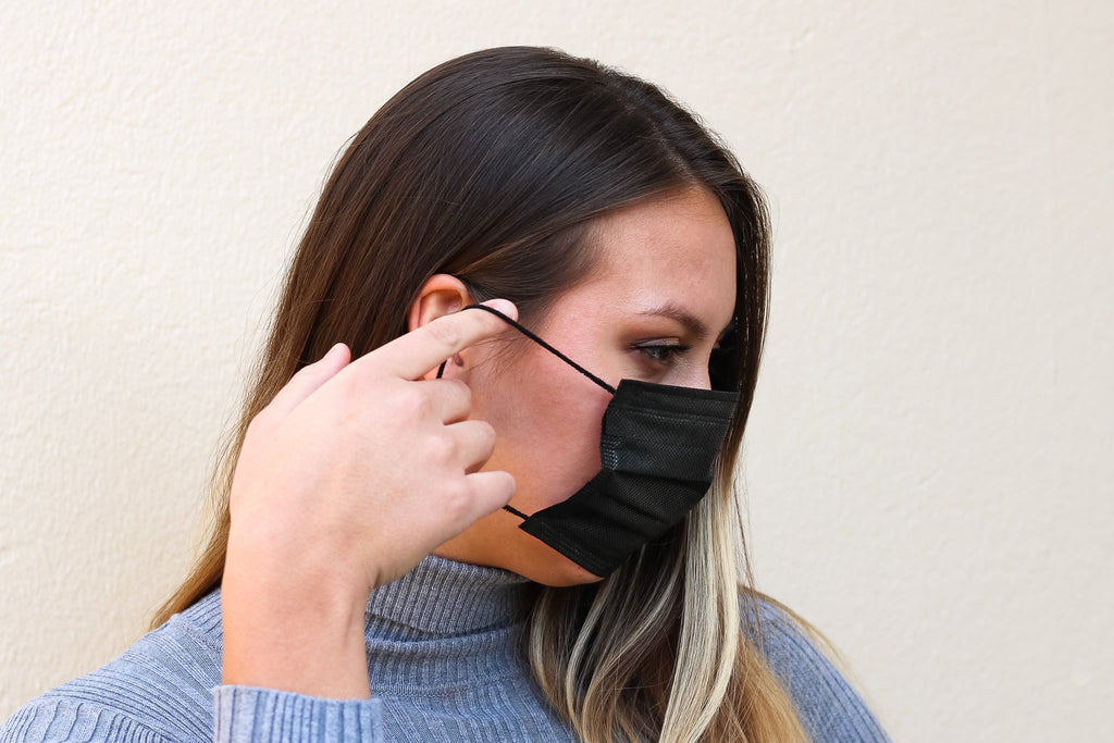 Equate Earloop Disposable Face Masks, Black, 25 Count