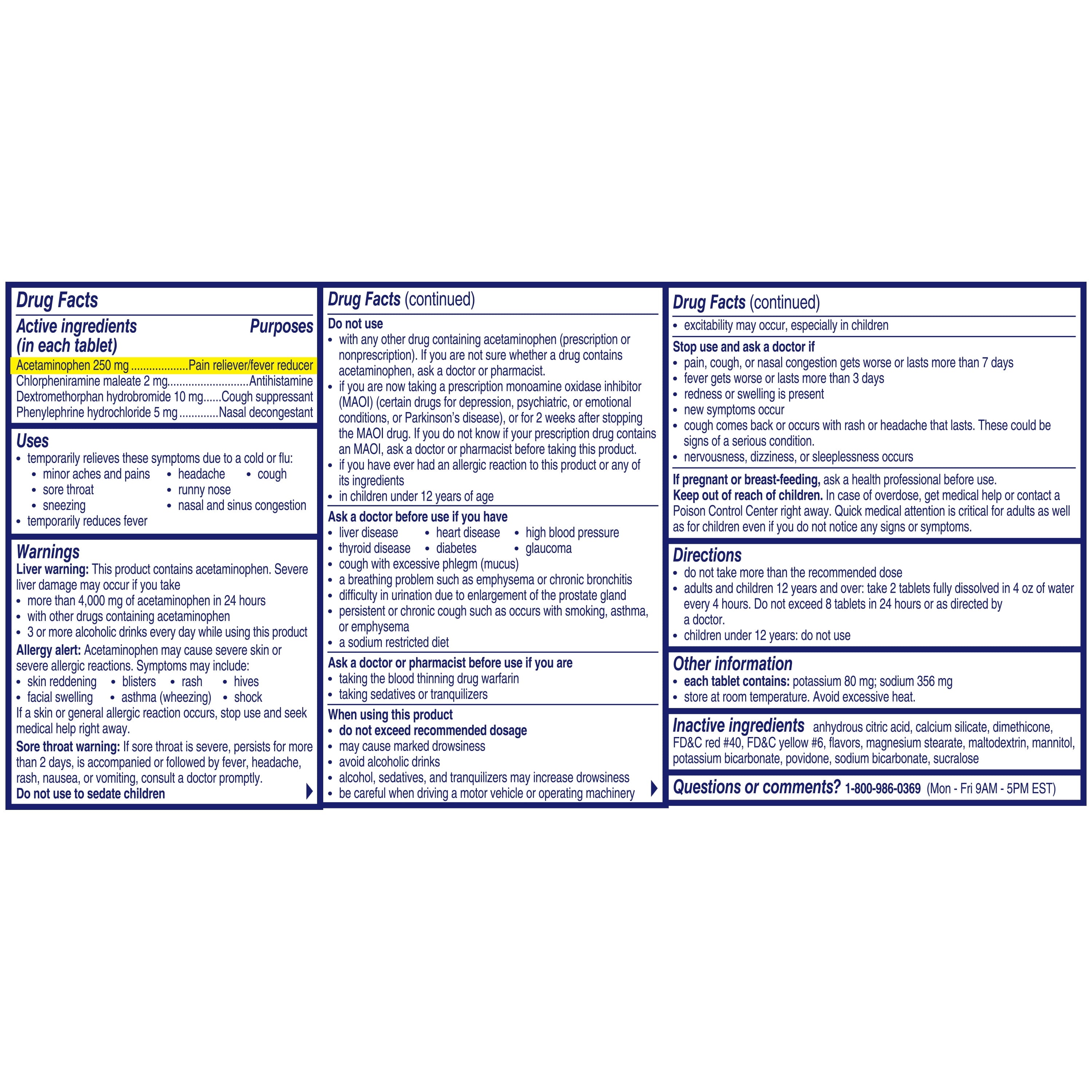 Alka-Seltzer Plus Powerfast Fizz Severe Cold & Flu Medicine, Citrus Effervescent Tablets, 24 Count