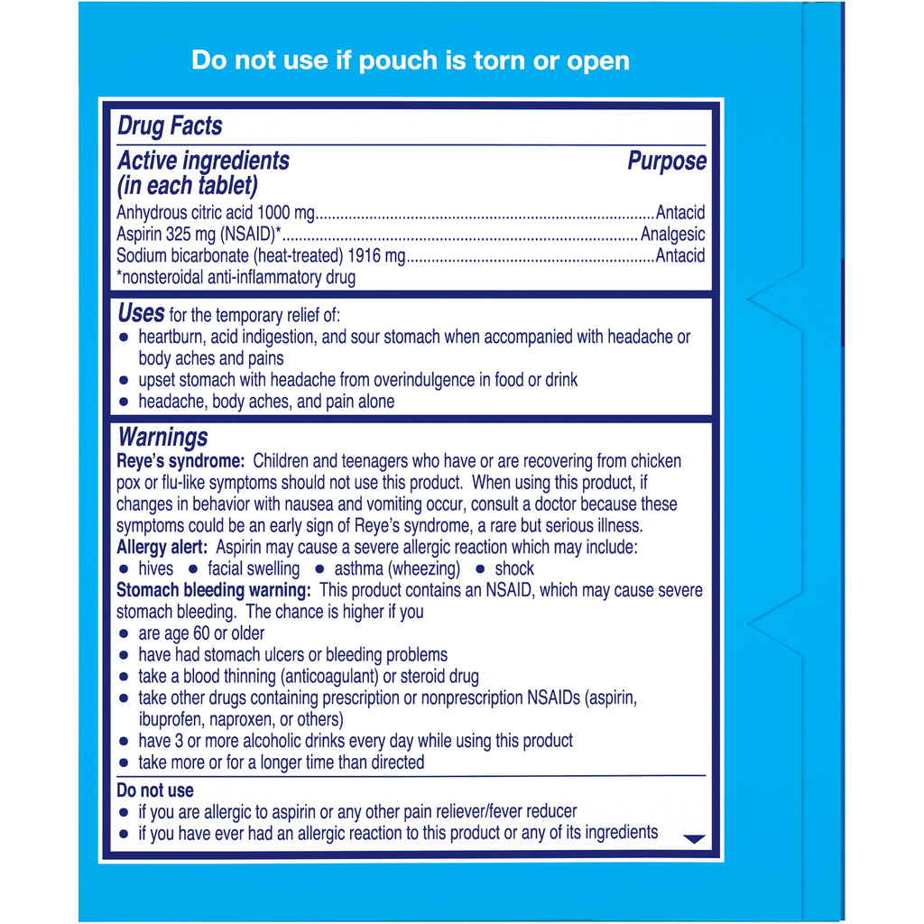 Alka-Seltzer Heartburn + Pain, Aspirin + Antacid Tablets for Fast Pain Relief, Heartburn Relief & Acid Indigestion Relief, 72 Ct