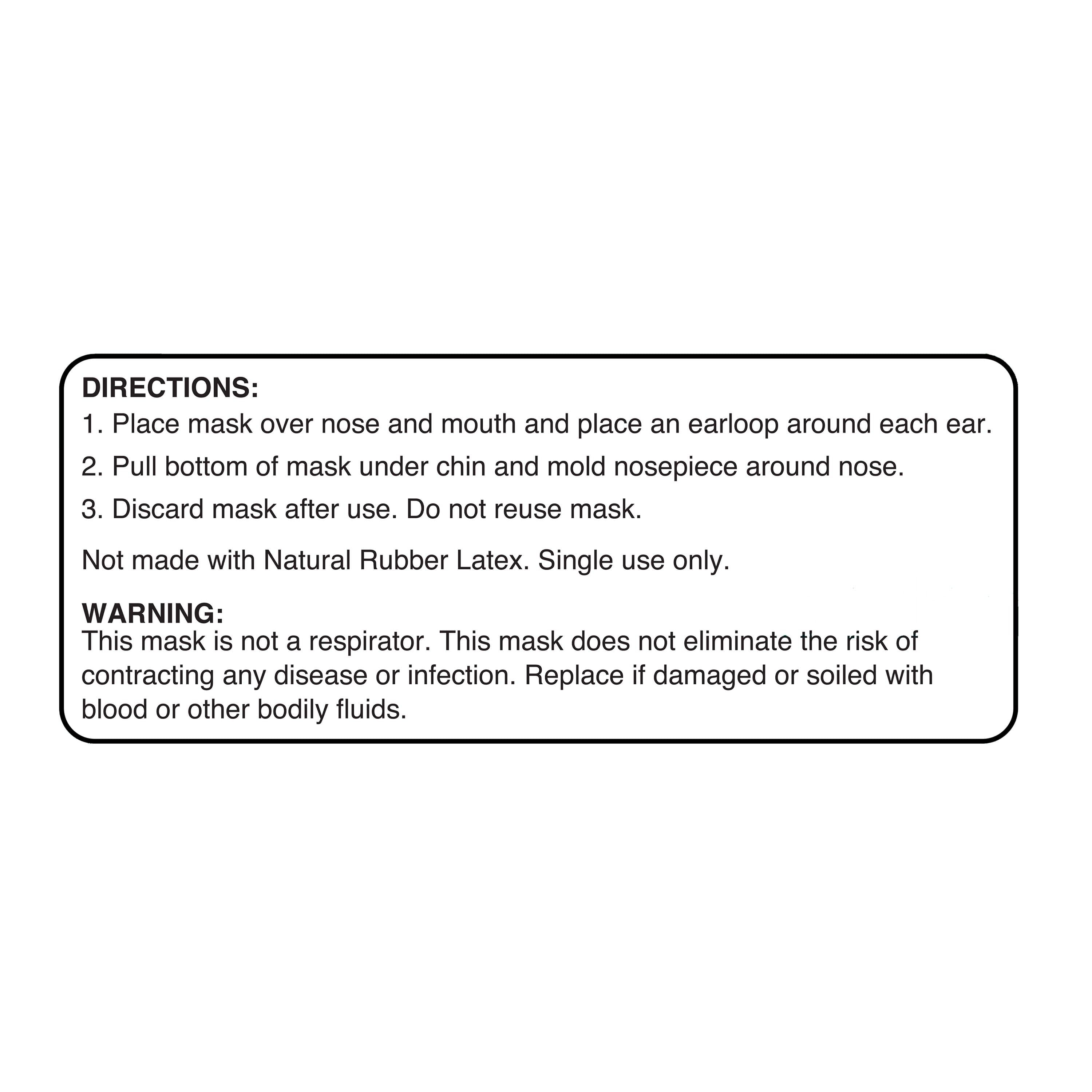 Equate Earloop Disposable Face Masks, Black, 25 Count