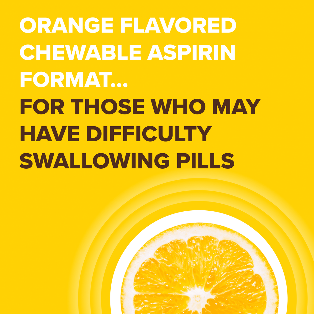 Bayer Chewable Aspirin Regimen Low Dose Pain Reliever Tablets, 81mg, Orange, 108 Count
