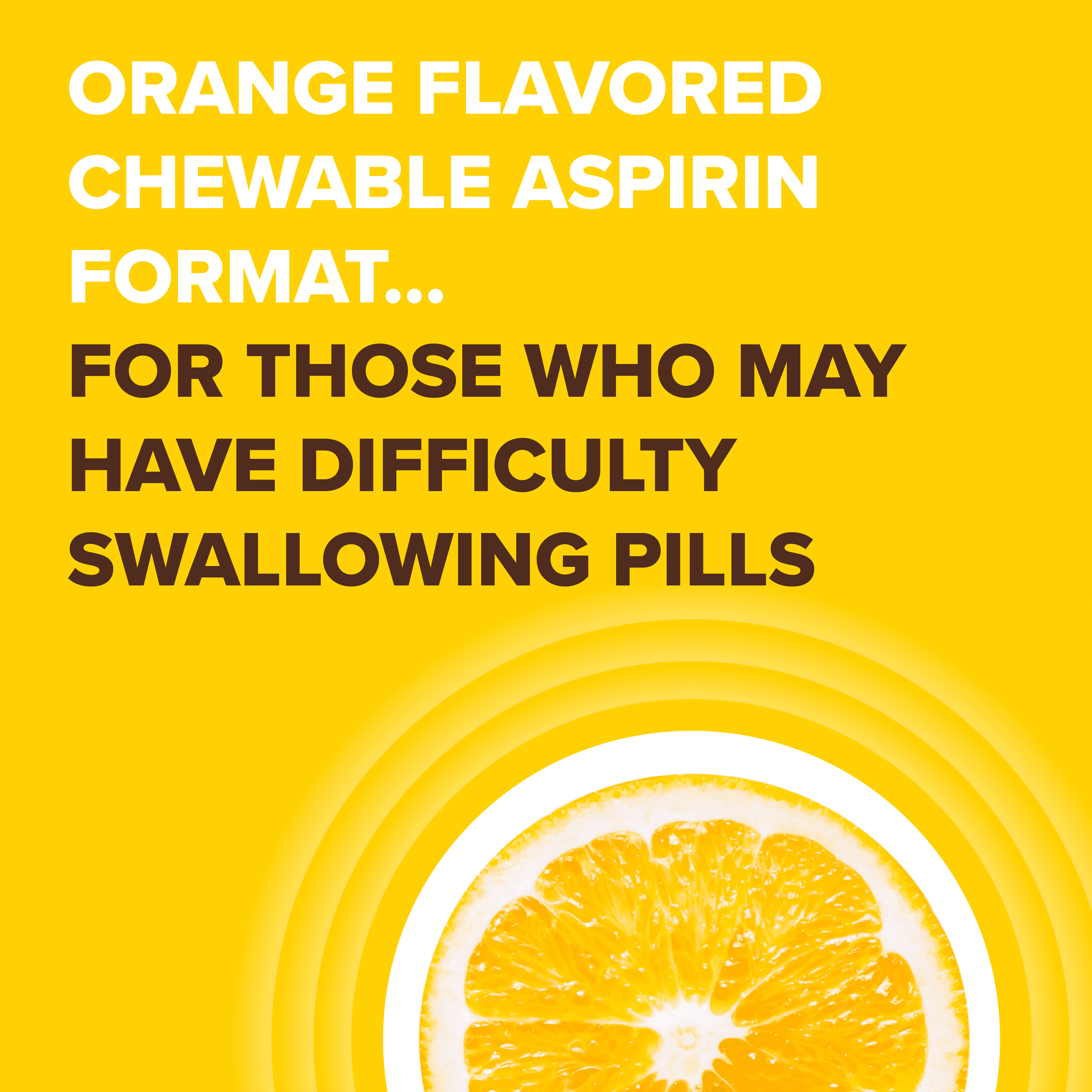 Bayer Chewable Aspirin Regimen Low Dose Pain Reliever Tablets, 81mg, Orange, 108 Count