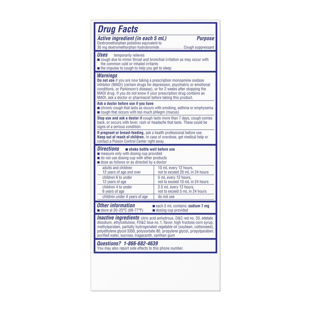 Delsym Adult 12 hour Cough Relief Medicine, Powerful Cough Relief for 12 Good Hours, Cough Suppressing Liquid, #1 Pharmacist Recommended, Grape Flavor, 5 Fl Oz