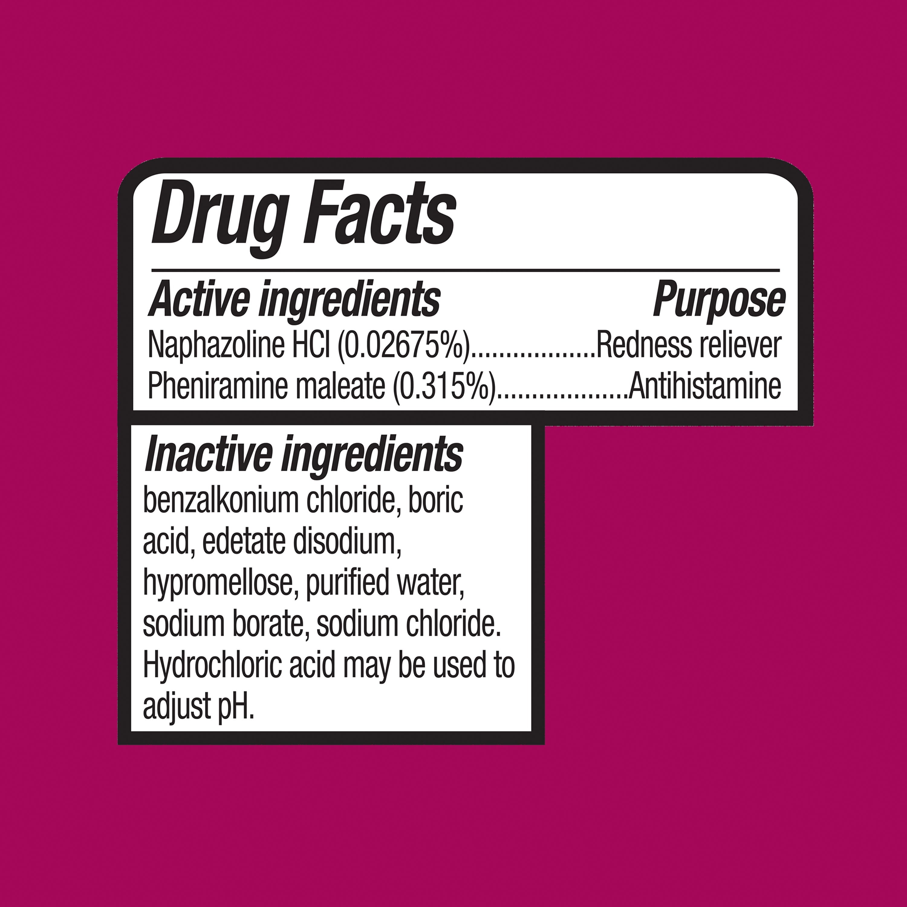 Equate Eye Allergy Relief Antihistamine and Redness Reliever Eye Drops, 0.5 oz, Compare to Opcon-A Active Ingredient