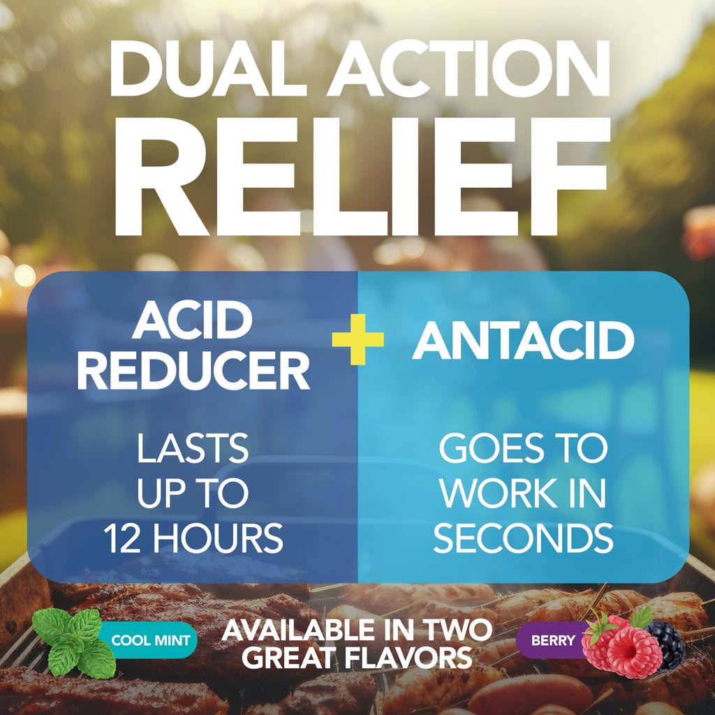 Equate Dual Action Acid Reducer Complete Tablets, Berry,50 Count, Compare to Pepcid Complete Active Ingredients
