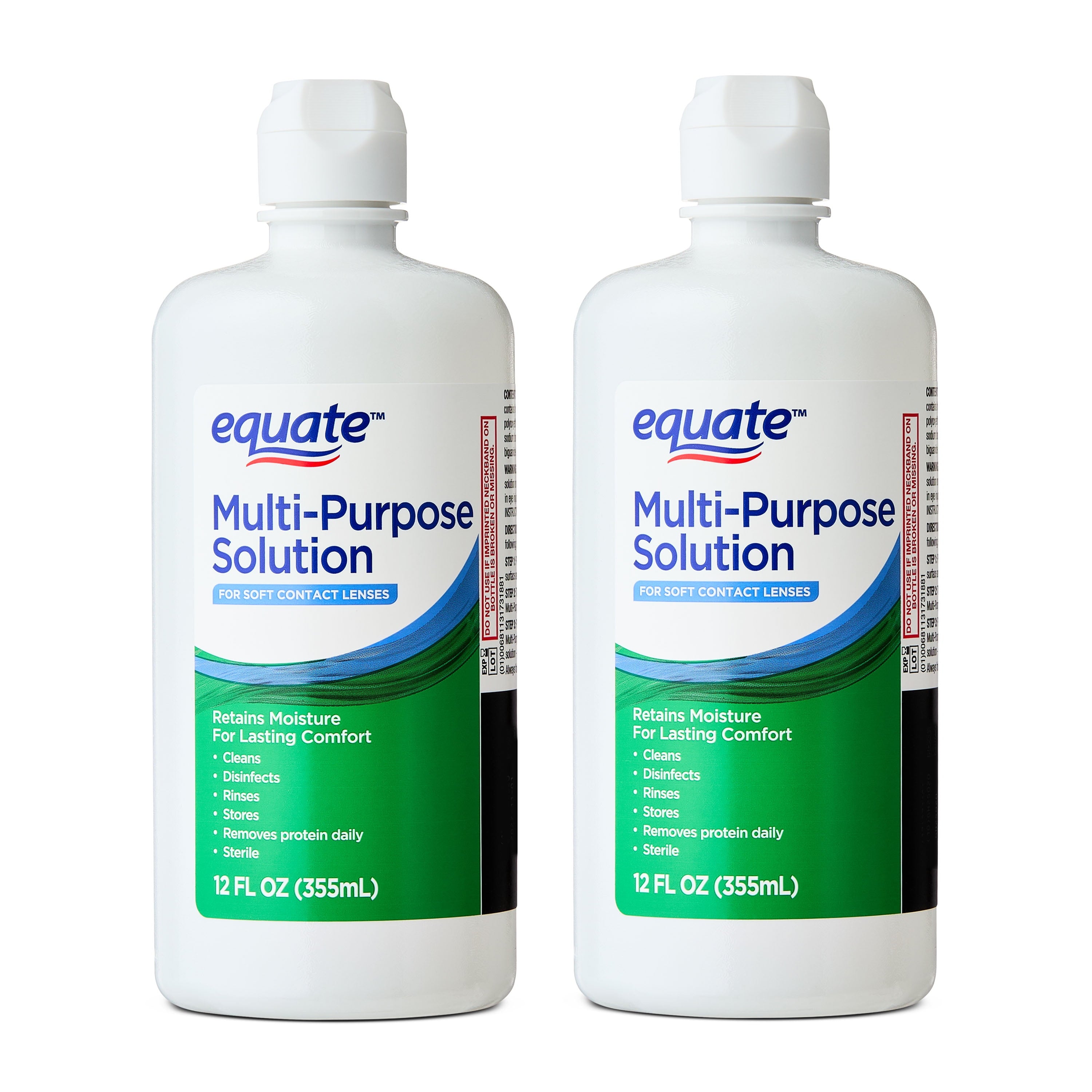 Equate Multi-Purpose Solution for Soft Contact Lenses, 24 fl oz (2x12 fl oz), Compare to Opti-Free Replenish