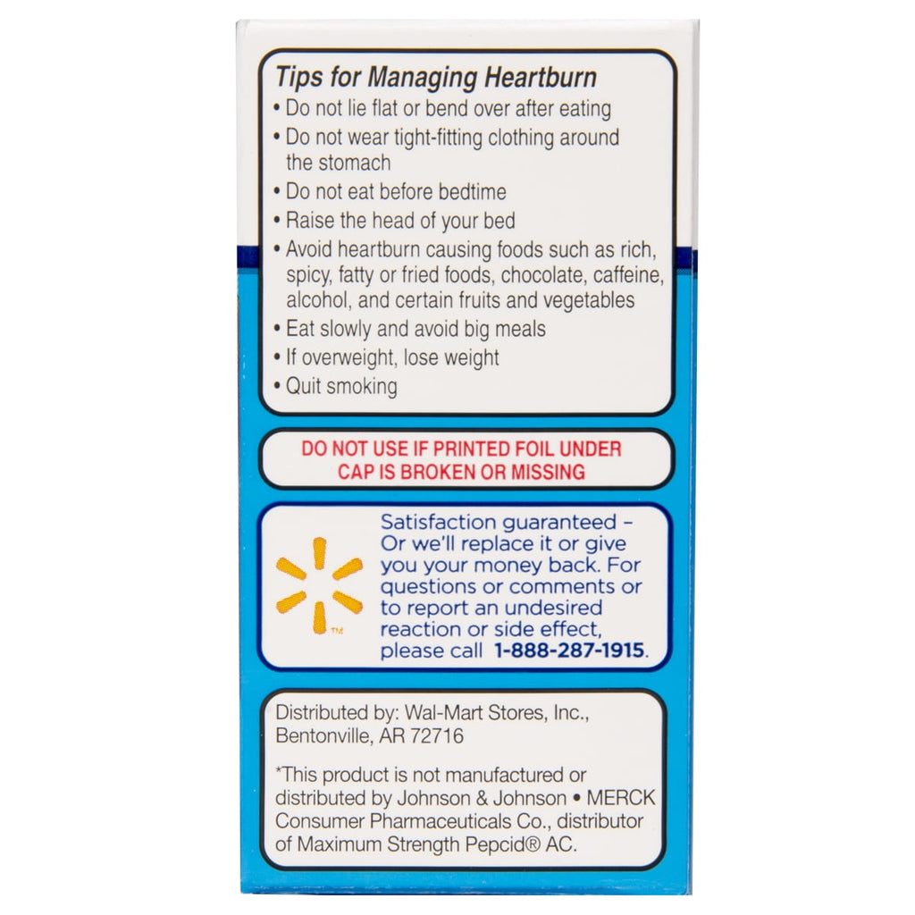 Equate Maximum Strength Famotidine 20mg Tablets, 25 Count, Compare to Maximum Strength Pepcid® AC Active Ingredient