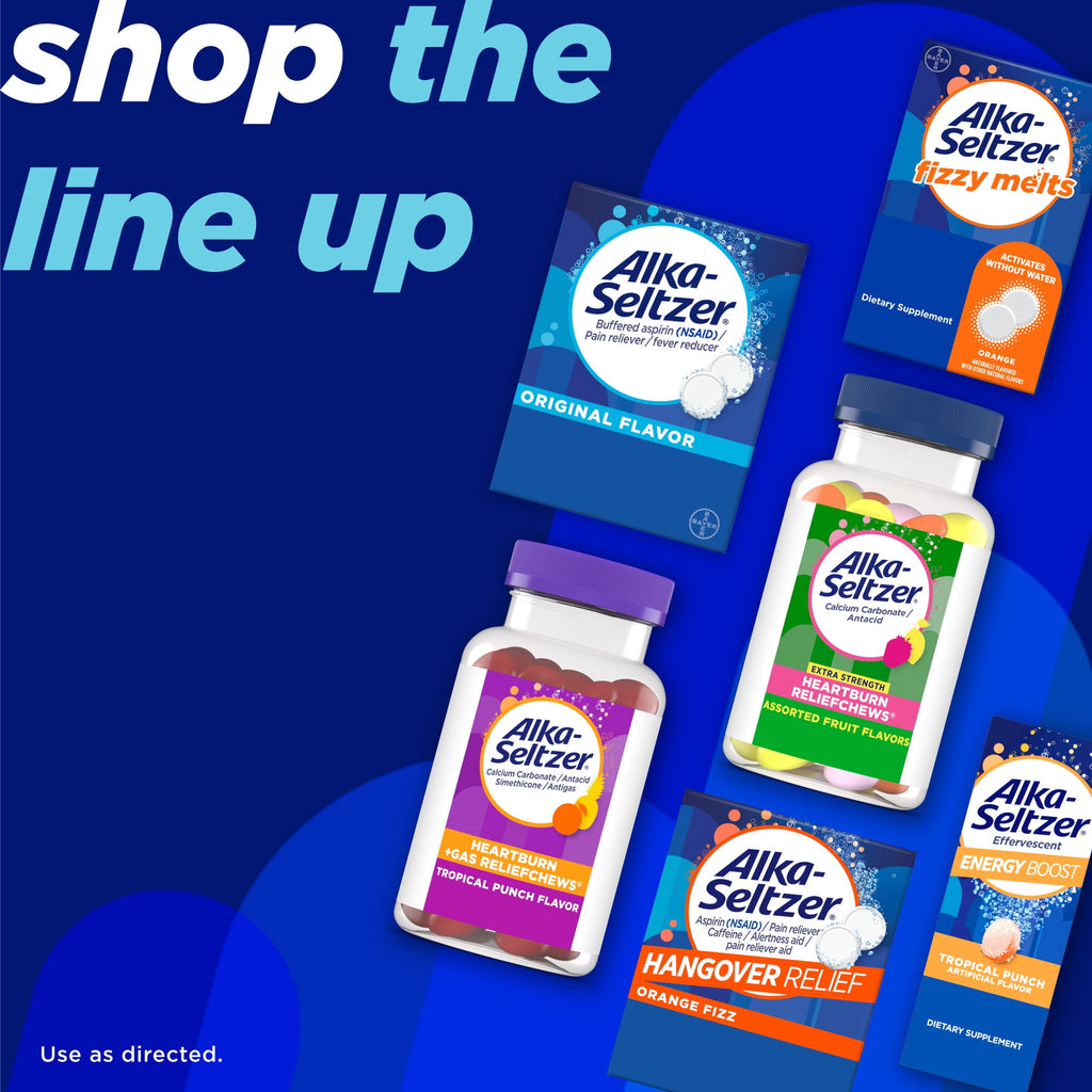 Alka-Seltzer Lemon Lime Heartburn Relief tablets, Fast Acid Indigestion Relief, 36 Ct