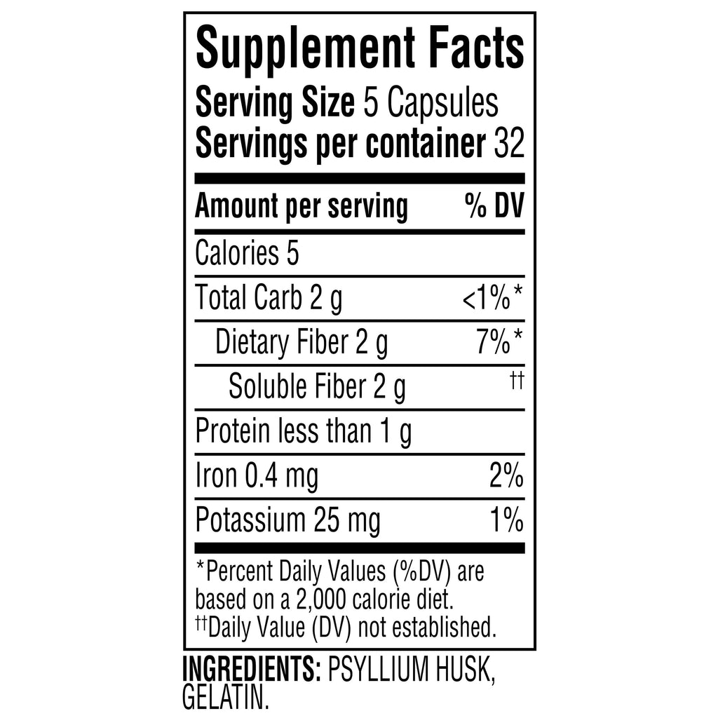 Equate Psyllium Husk Capsules 160 Count, Compare to Metamucil® Capsules 3 in 1 MultiHealth Fiber