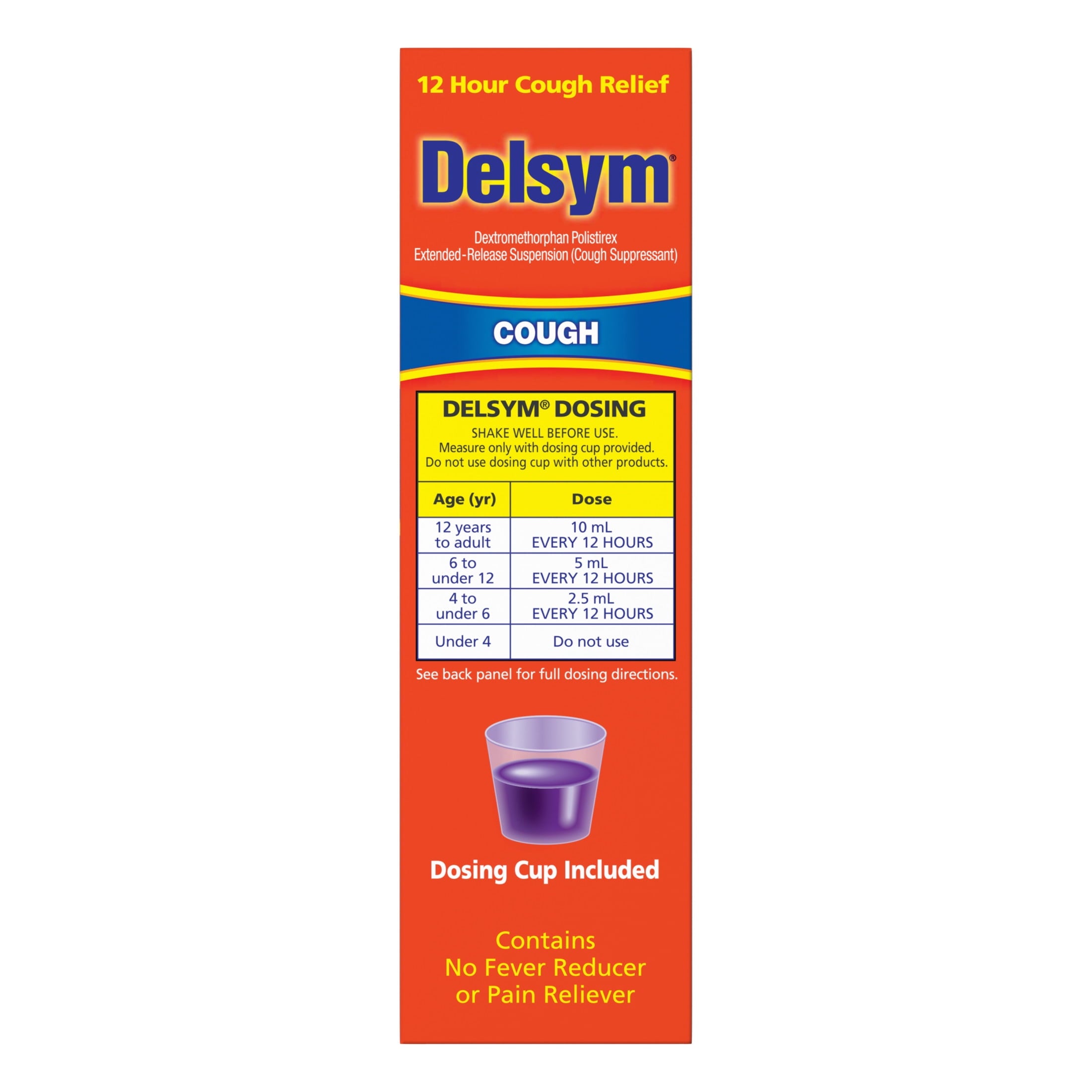 Delsym Adult 12 hour Cough Relief Medicine, Powerful Cough Relief for 12 Good Hours, Cough Suppressing Liquid, #1 Pharmacist Recommended, Grape Flavor, 5 Fl Oz