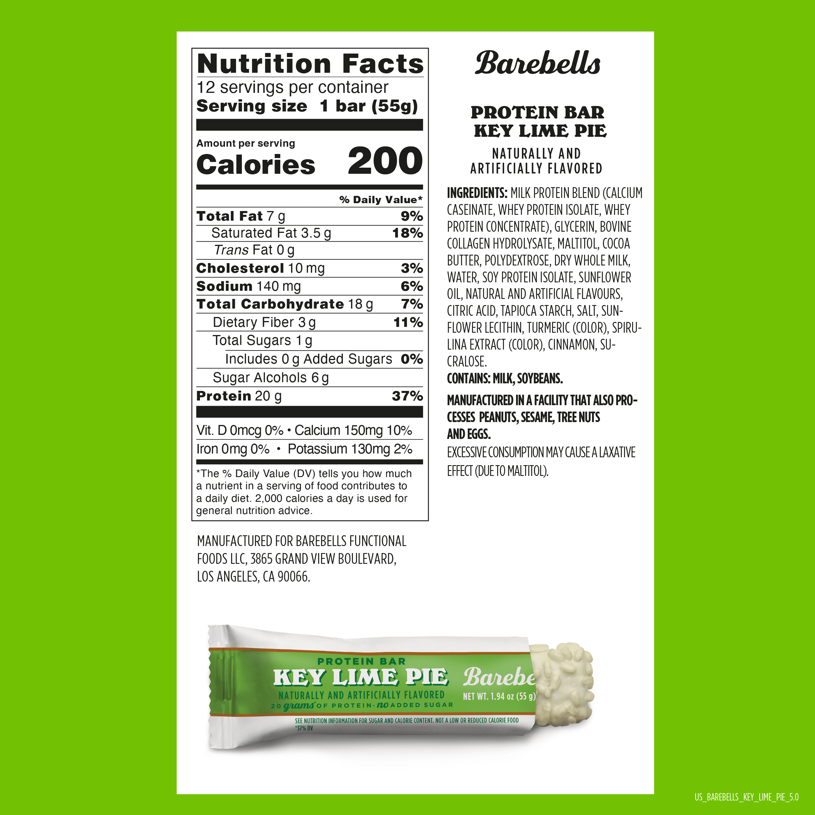 Barebells Protein Bars Key Lime Pie 55g 4pk