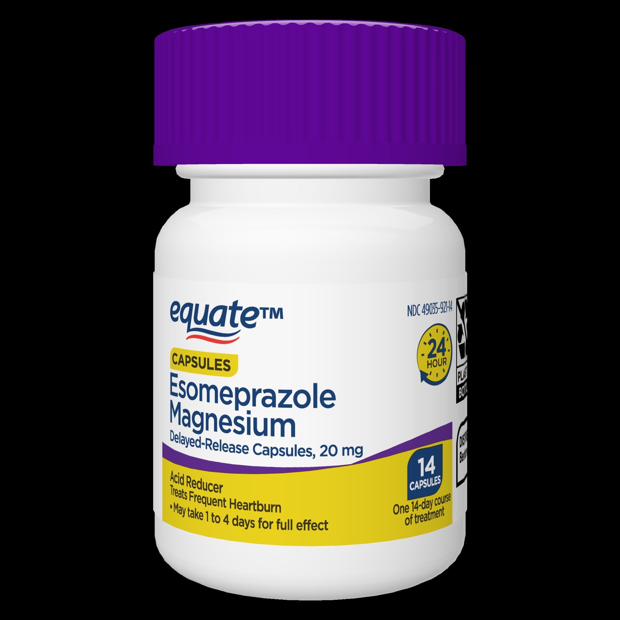 Equate Esomeprazole Magnesium Delayed Release Capsules, 20 mg, Acid Reducer, 14 Count, Compare to Nexium® 24 HR Active Ingredient