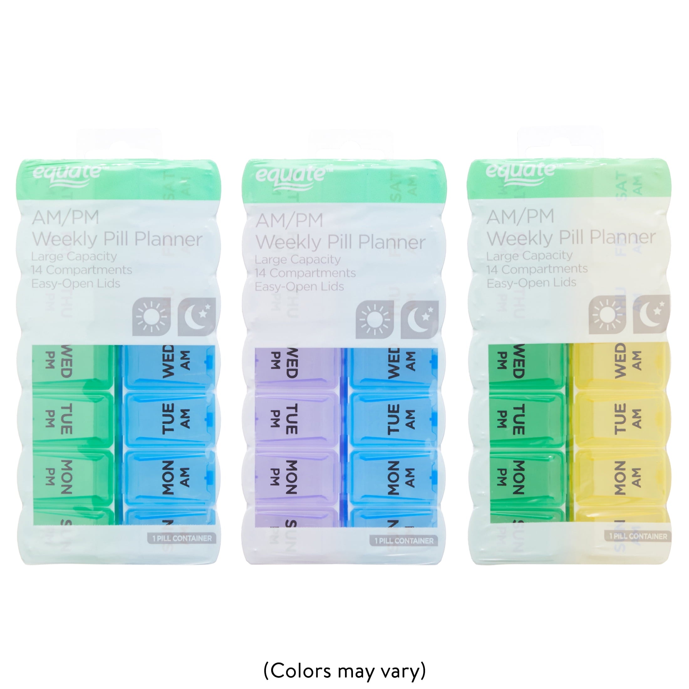 Equate AM/PM Weekly Pill Planner, 7.5"