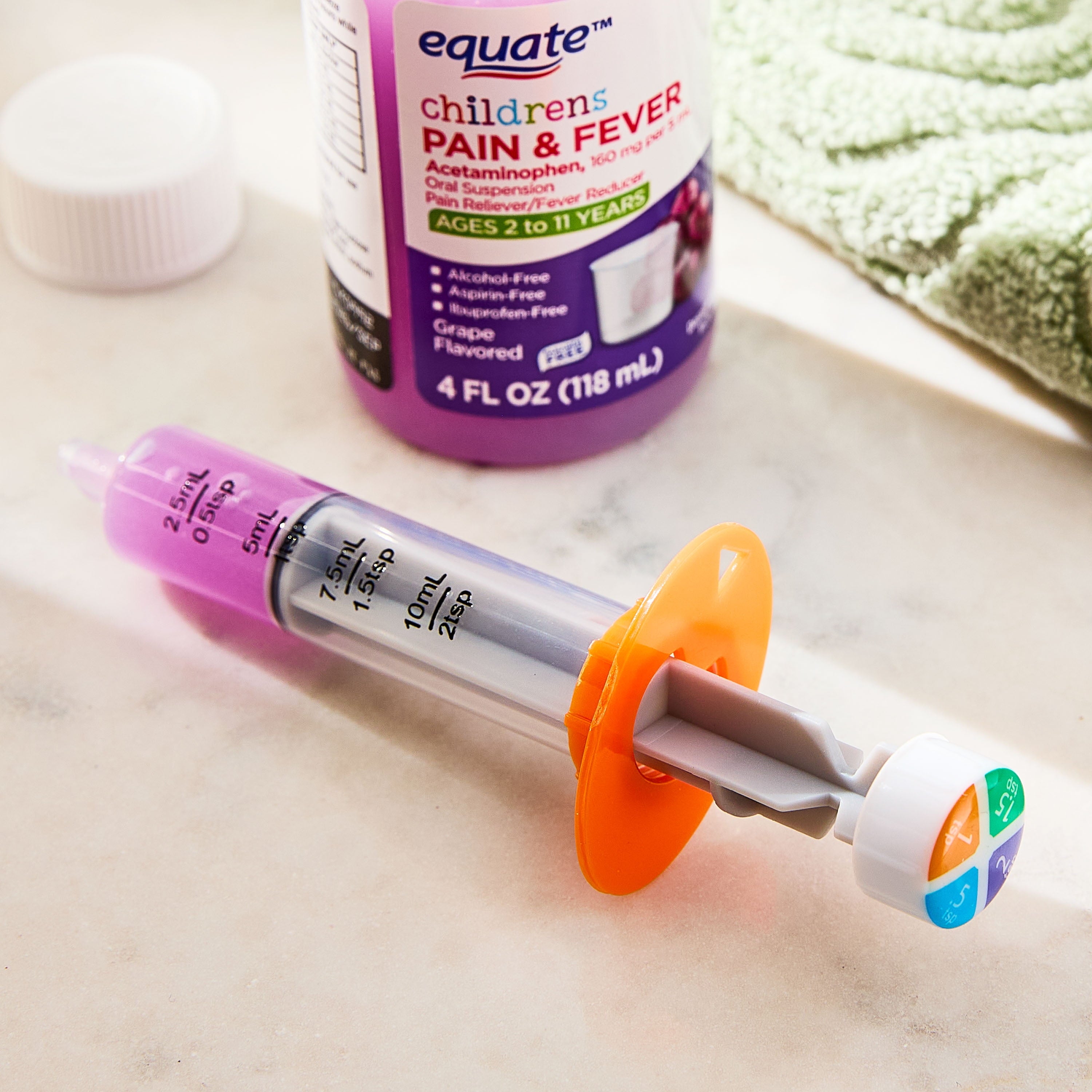 Equate Children's Medical Dosing Oral Syringe, Plastic, 2 Tsp/10 mL Capacity