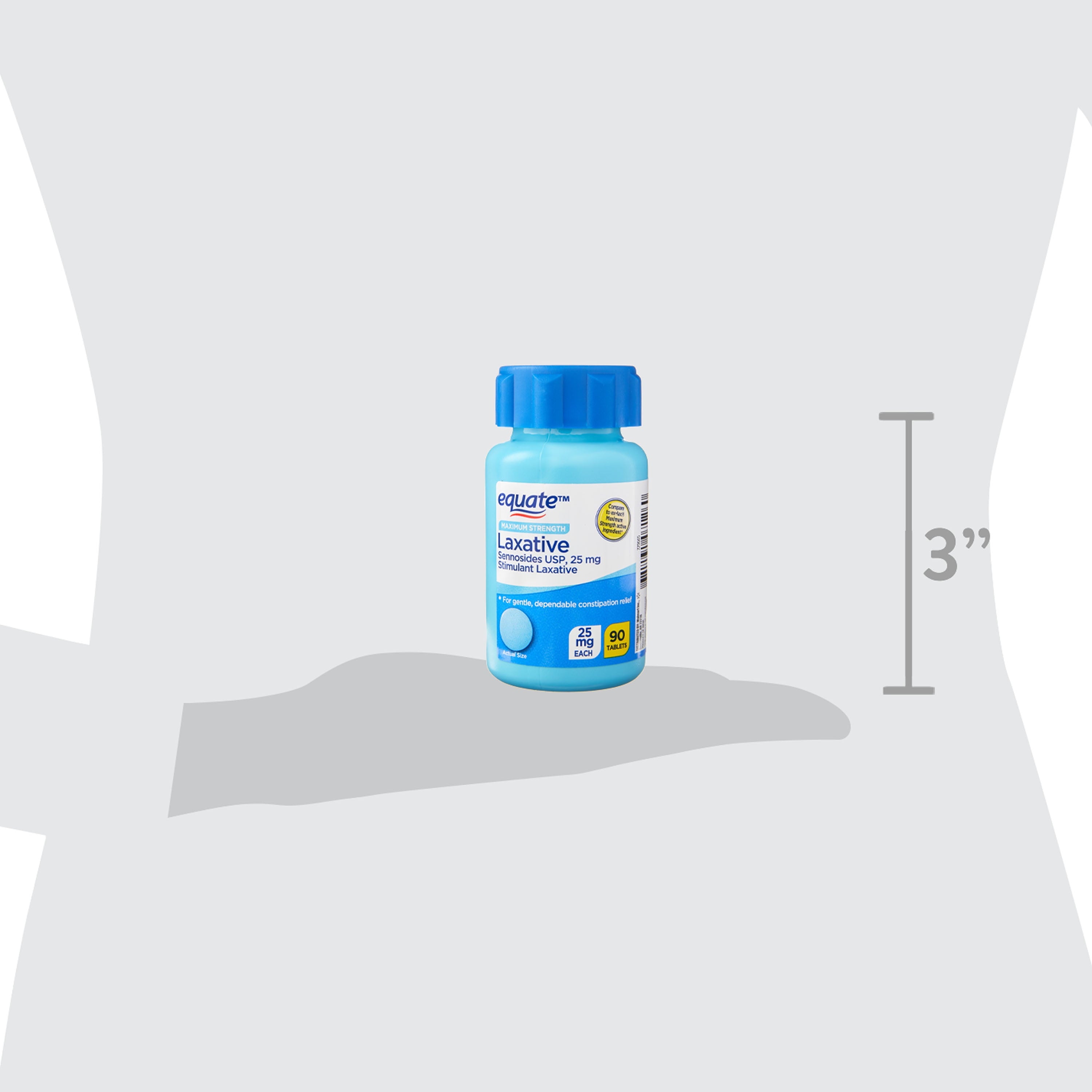 Equate Maximum Strength Sennosides Laxative Tablets for Constipation Relief, 25mg, 90 Count