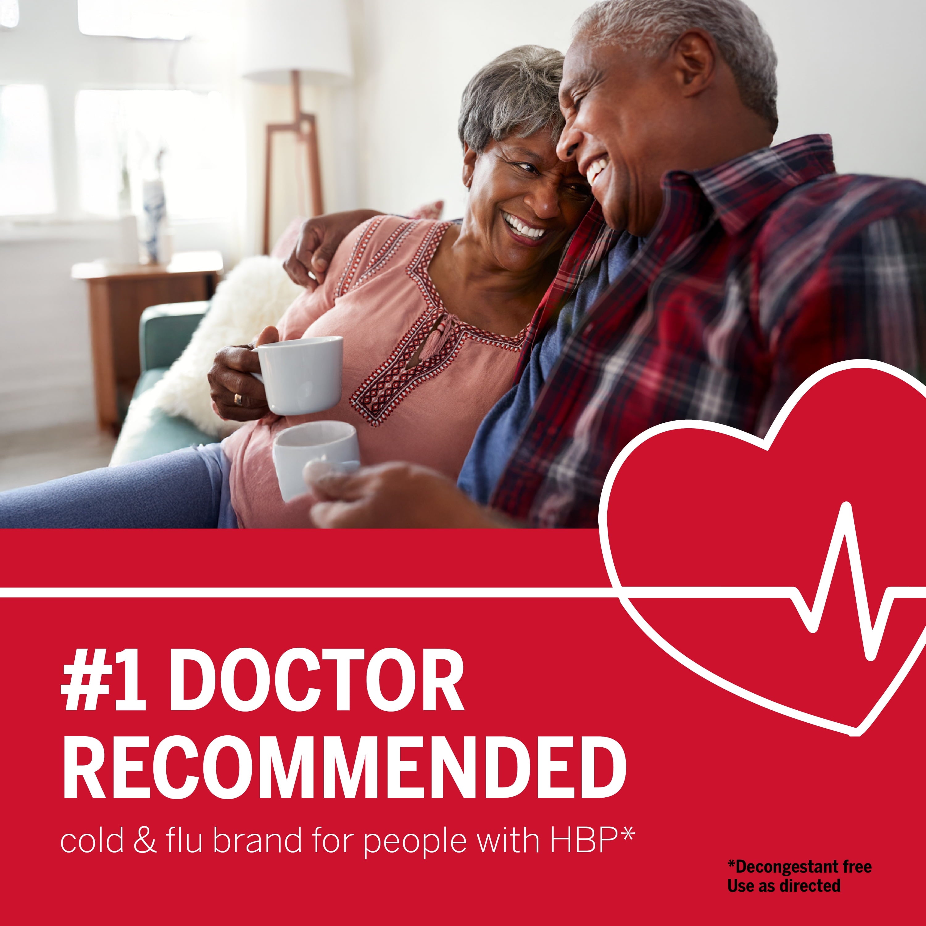 Coricidin HBP Multi-Symptom Cold & Flu Relief Tablets, for High Blood Pressure, 20 Count