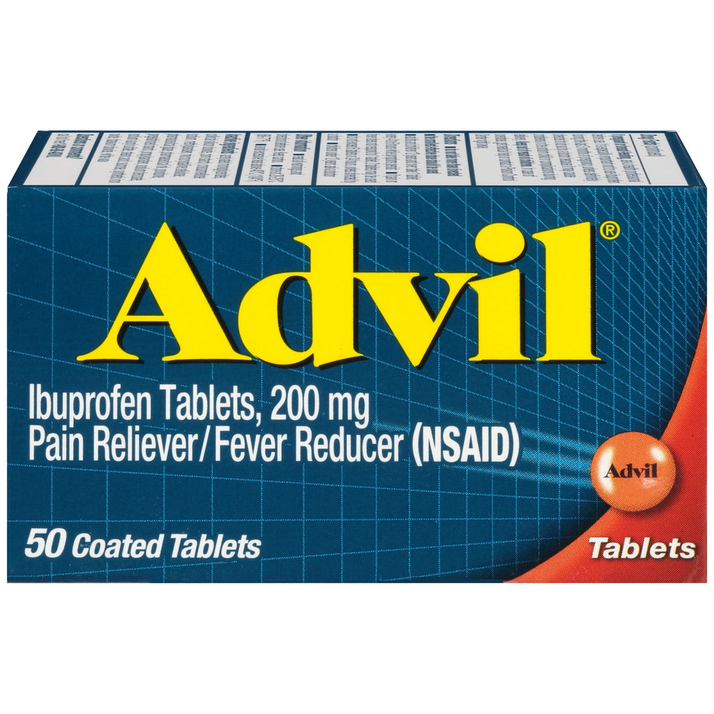 Advil Pain Relievers and Fever Reducer Coated Tablets, 200 Mg Ibuprofen, 50 Count