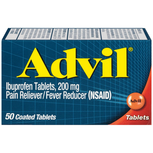 Advil Pain Relievers and Fever Reducer Coated Tablets, 200 Mg Ibuprofen, 50 Count