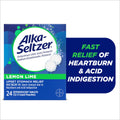 Alka-Seltzer Lemon Lime Heartburn Relief tablets, Fast Acid Indigestion Relief, 24 Ct