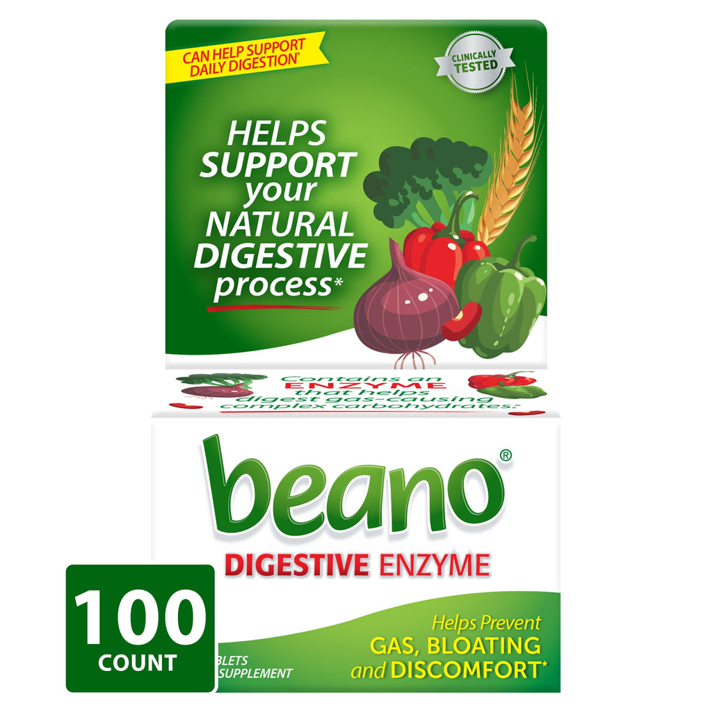 Beano Digestive Enzyme, Gas Prevention & Digestive Enzyme Supplement, 100 Count