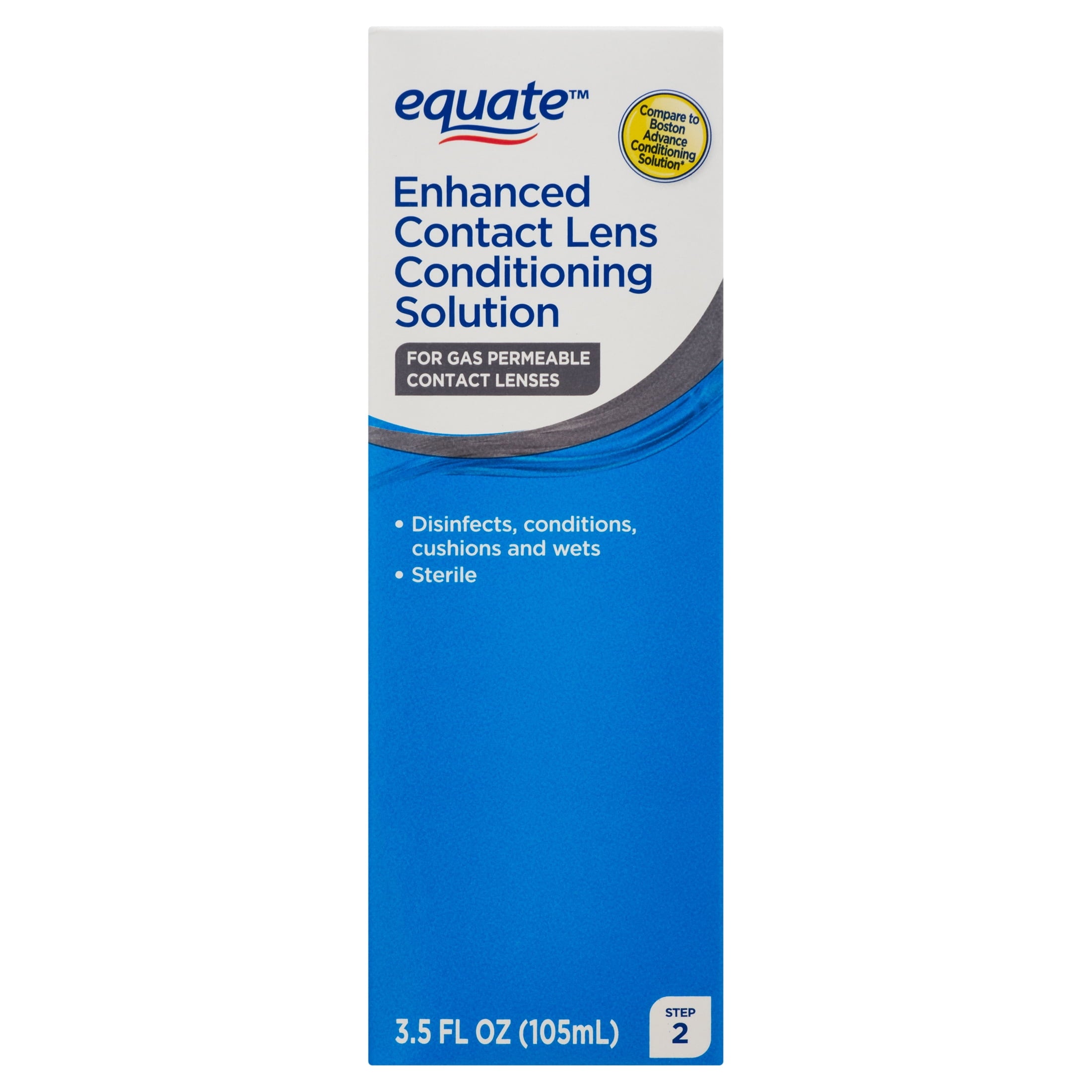 Equate Enhanced Hard Contact Lens Conditioning Solution Step 2, 3.5 fl oz, Compare to Boston Advance Conditioning Solution