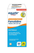 Equate Maximum Strength Famotidine 20mg Tablets, 25 Count, Compare to Maximum Strength Pepcid® AC Active Ingredient