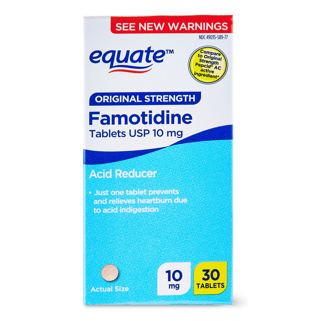 Equate Original Strength Famotidine 10mg Tablets, 30 Count, Compare to Original Strength Pepcid® AC Active Ingredient