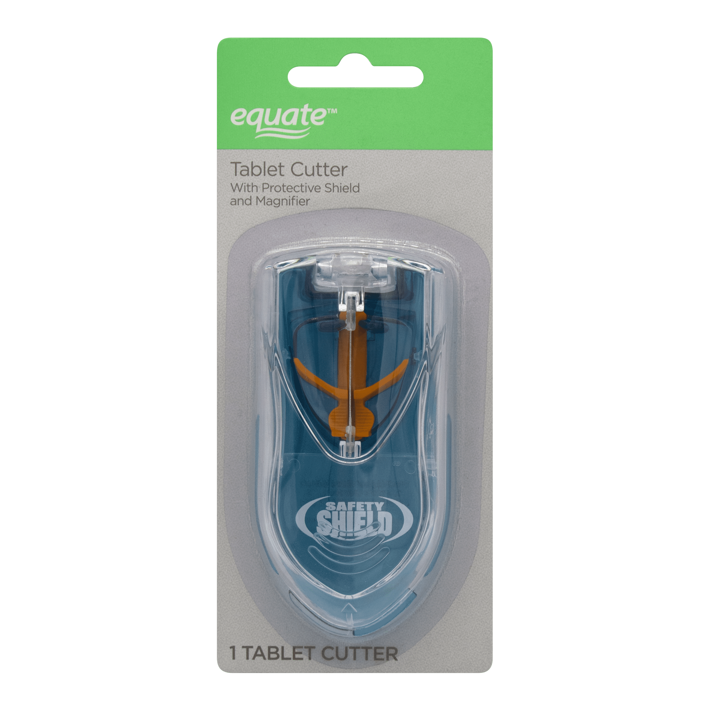 Equate Pill Cutter with Safety Shield and Magnifier, Plastic