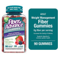 Fiber Advance Weight Management Gummies with Chromium Fiber Supplement, Natural Fruit, 90 Count