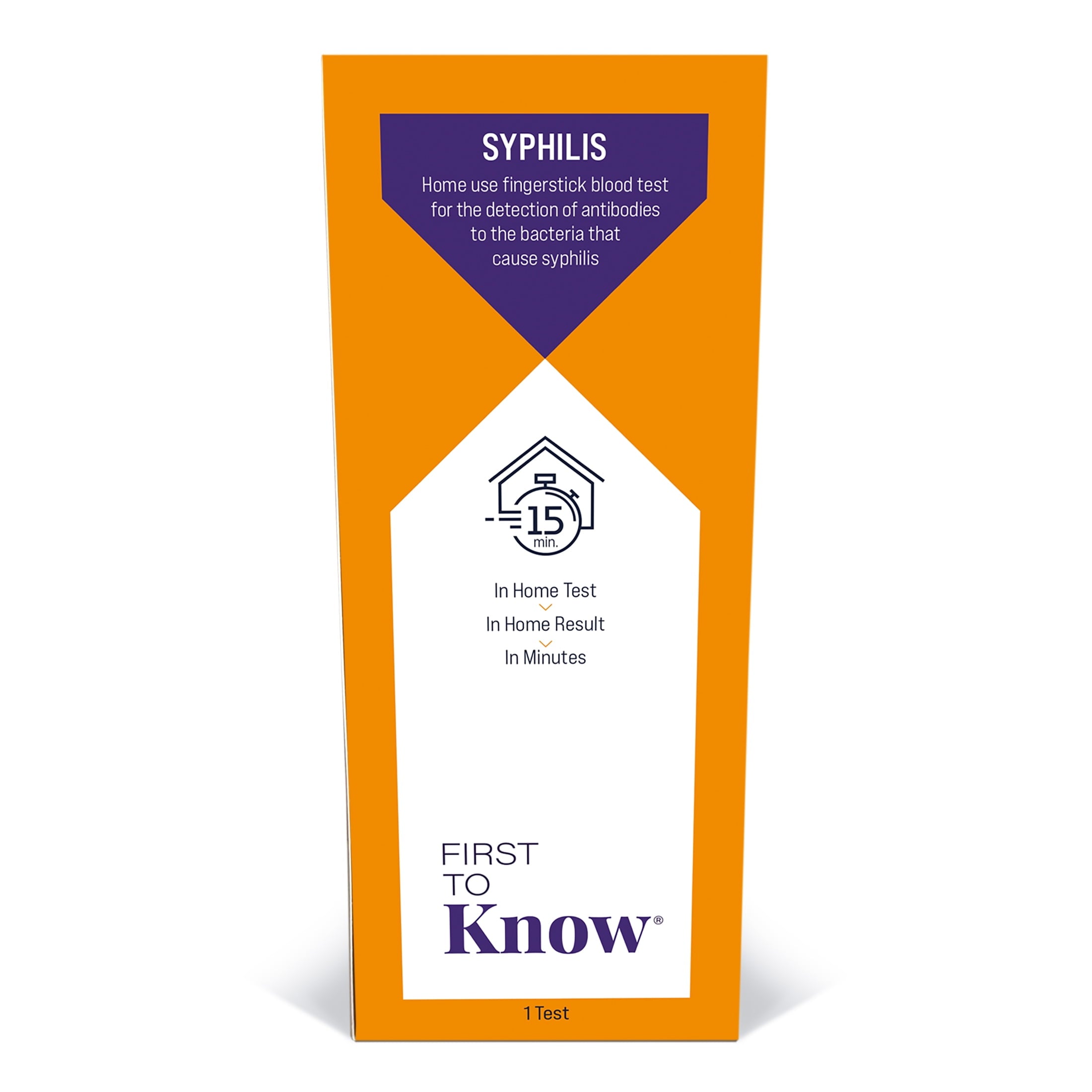 First to Know Syphilis Test Kit, 1 At-Home Test, In Home Results in Minutes, Detection of Antibodies to the Bacteria that Cause Syphilis