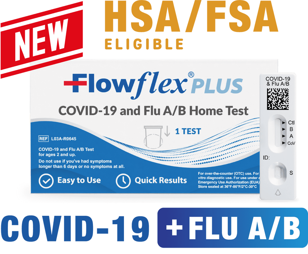 Flowflex® Plus COVID-19 and Flu A/B Home Test - (1 Pack) Flu A&B 3-in-1 Antigen Rapid Test, FDA Authorized