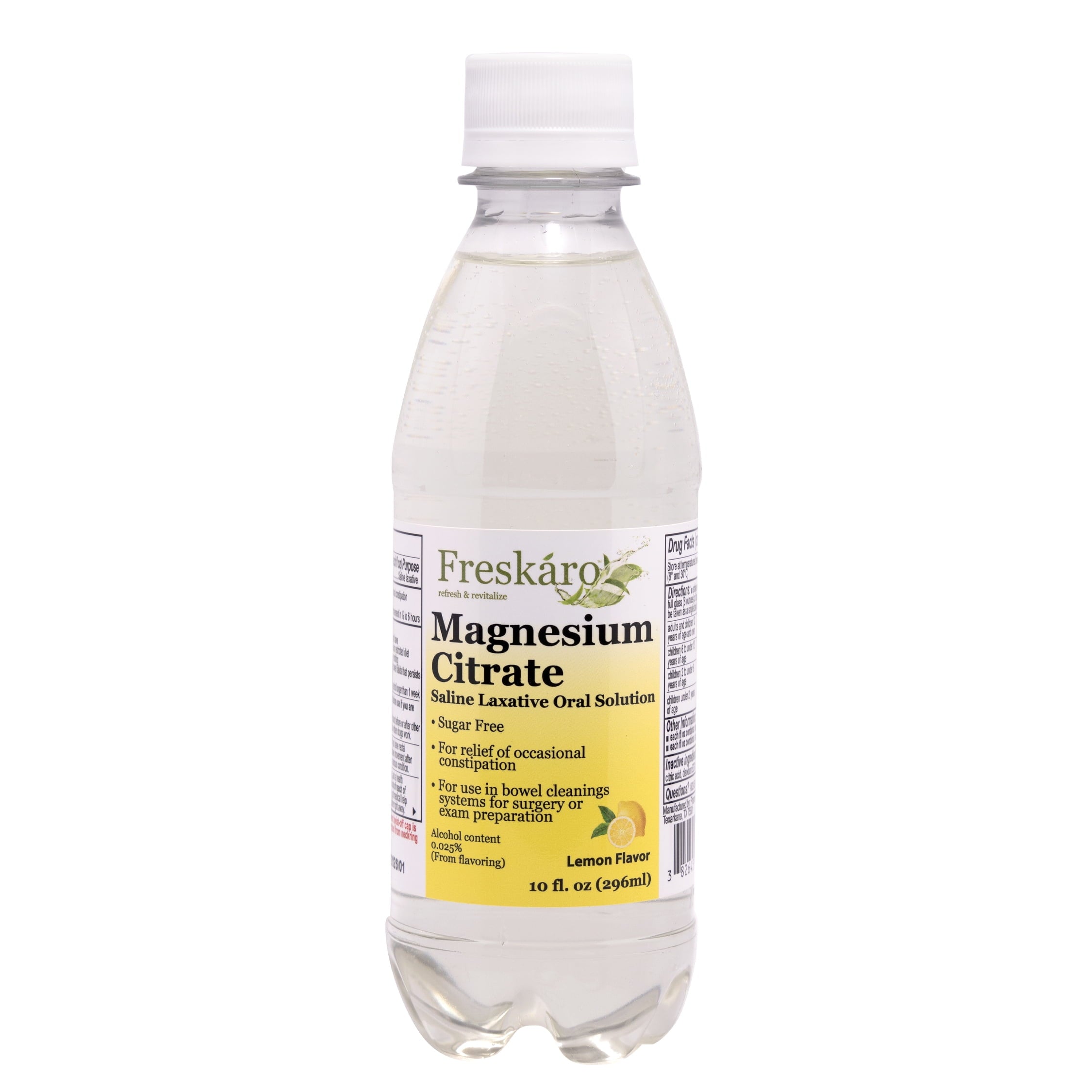 Freskaro Magnesium Citrate Oral Solution 10 oz, Lemon Flavor