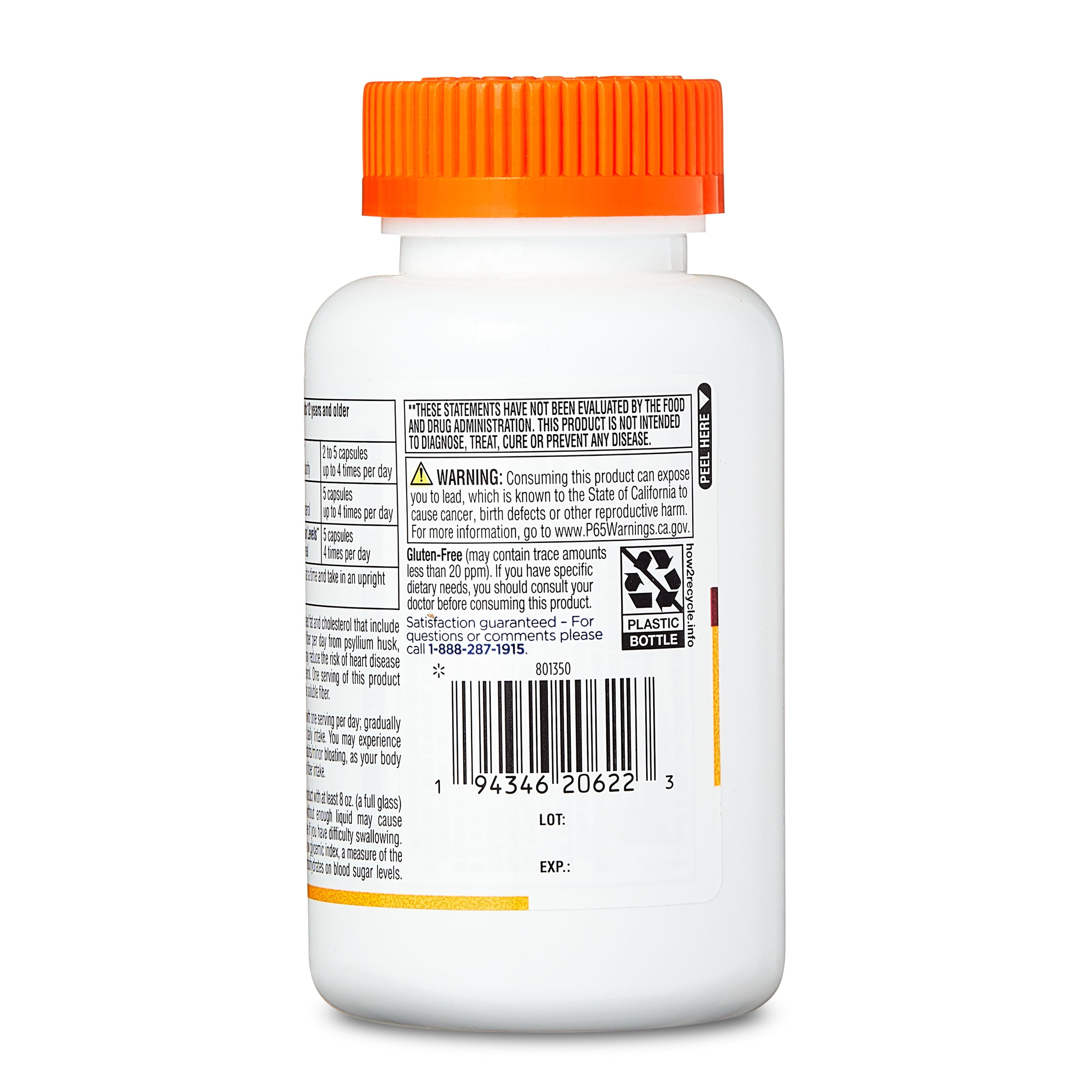 Equate Psyllium Husk Capsules 160 Count, Compare to Metamucil® Capsules 3 in 1 MultiHealth Fiber